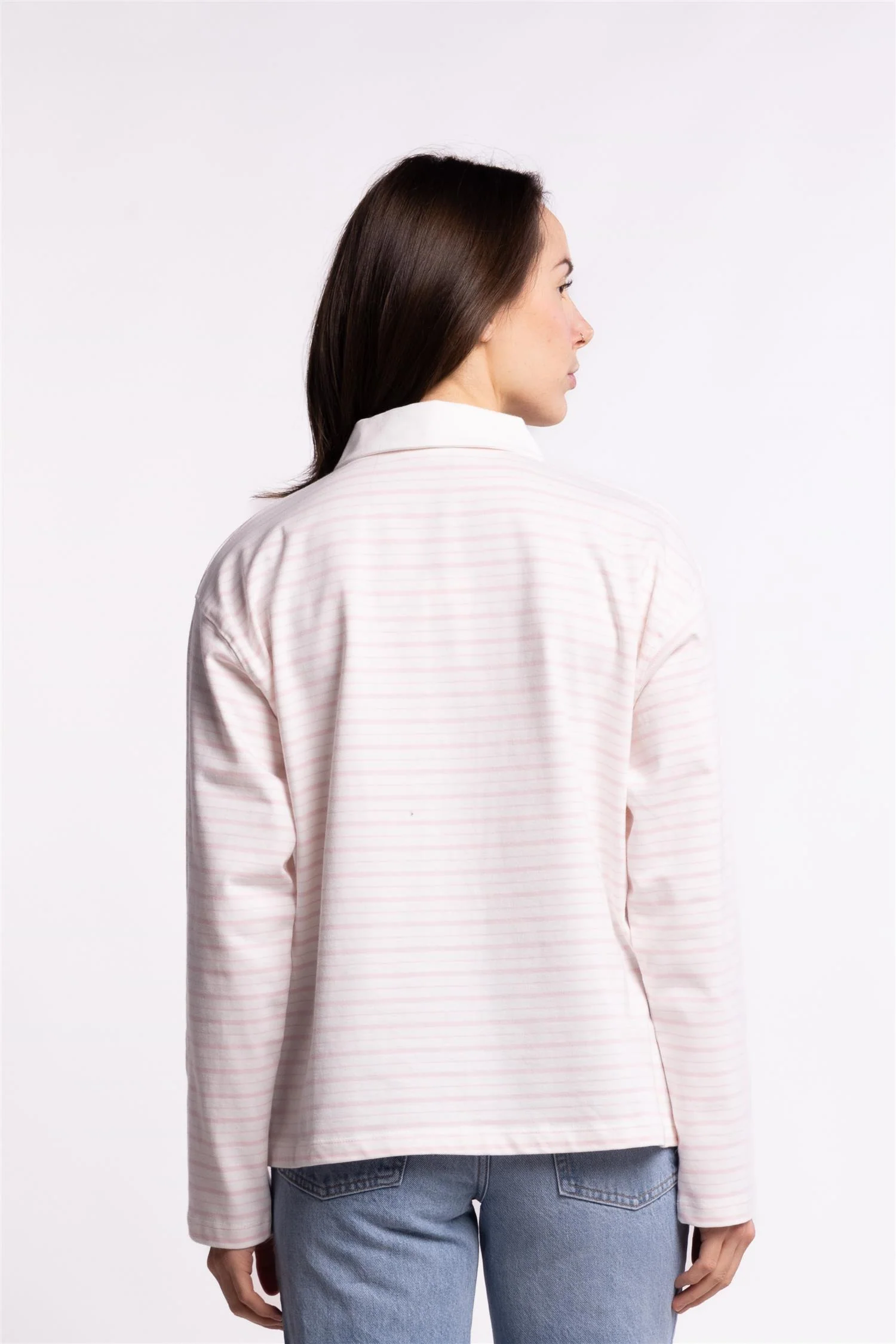 Elmer polo shirt - Light Pink stripe - Image 4