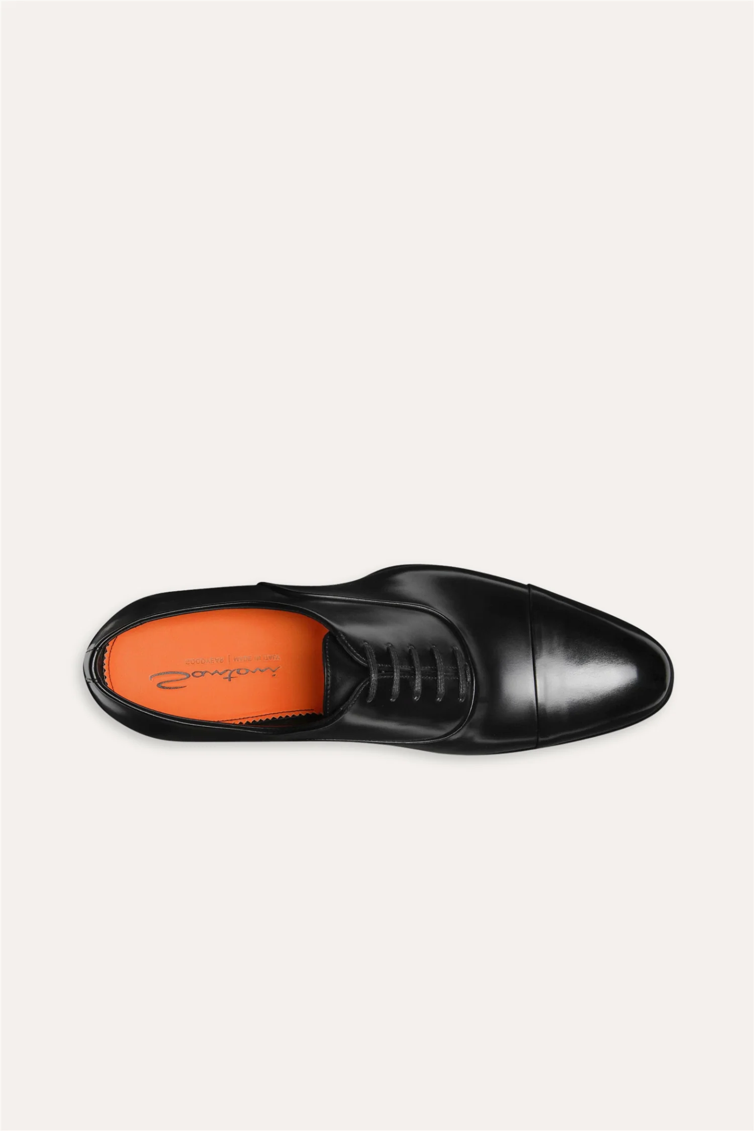 Isaac Polished Leather Oxford Shoe Black - Image 3