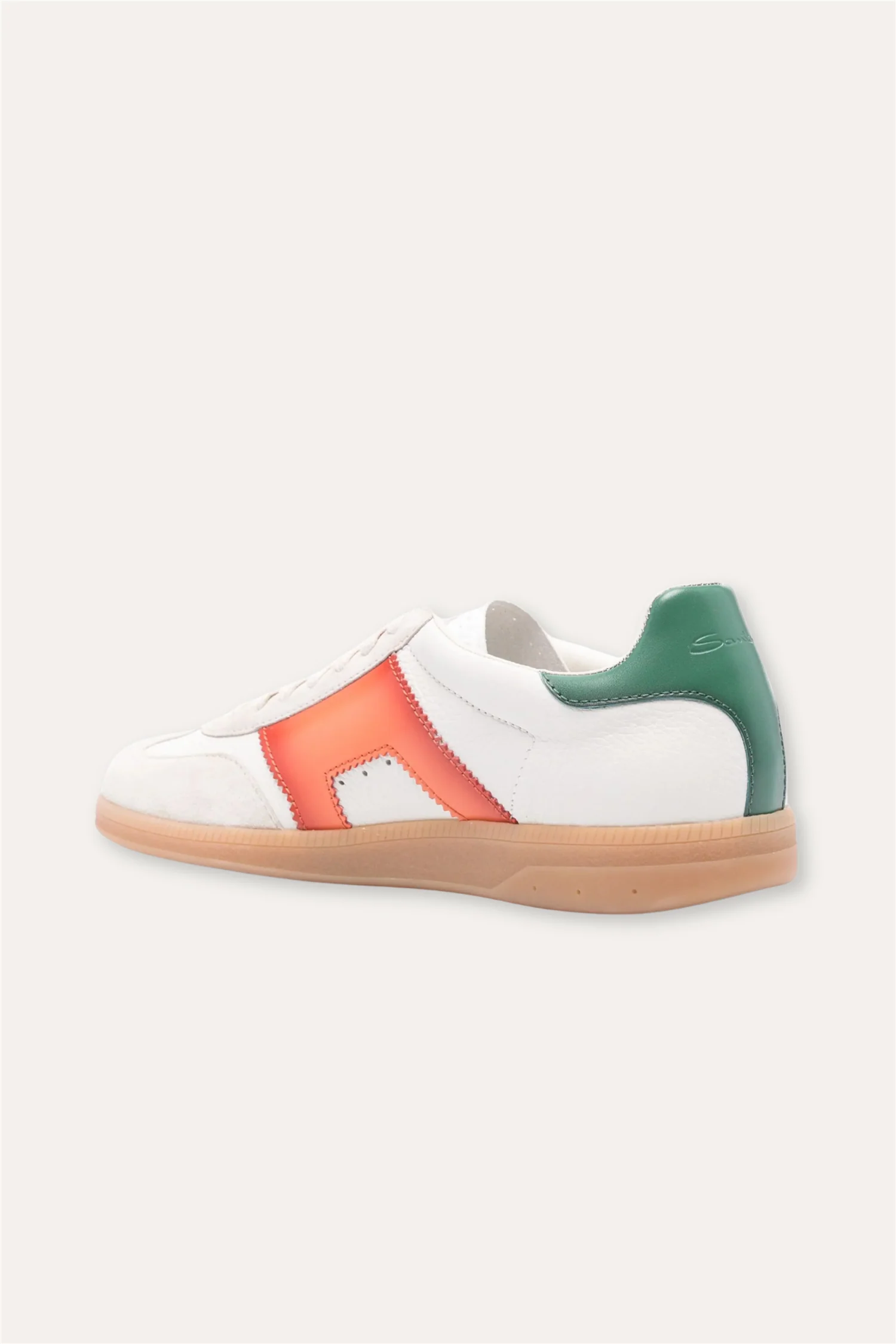 DBS Olympic Leather Sneaker Green/White/Orange - Image 3