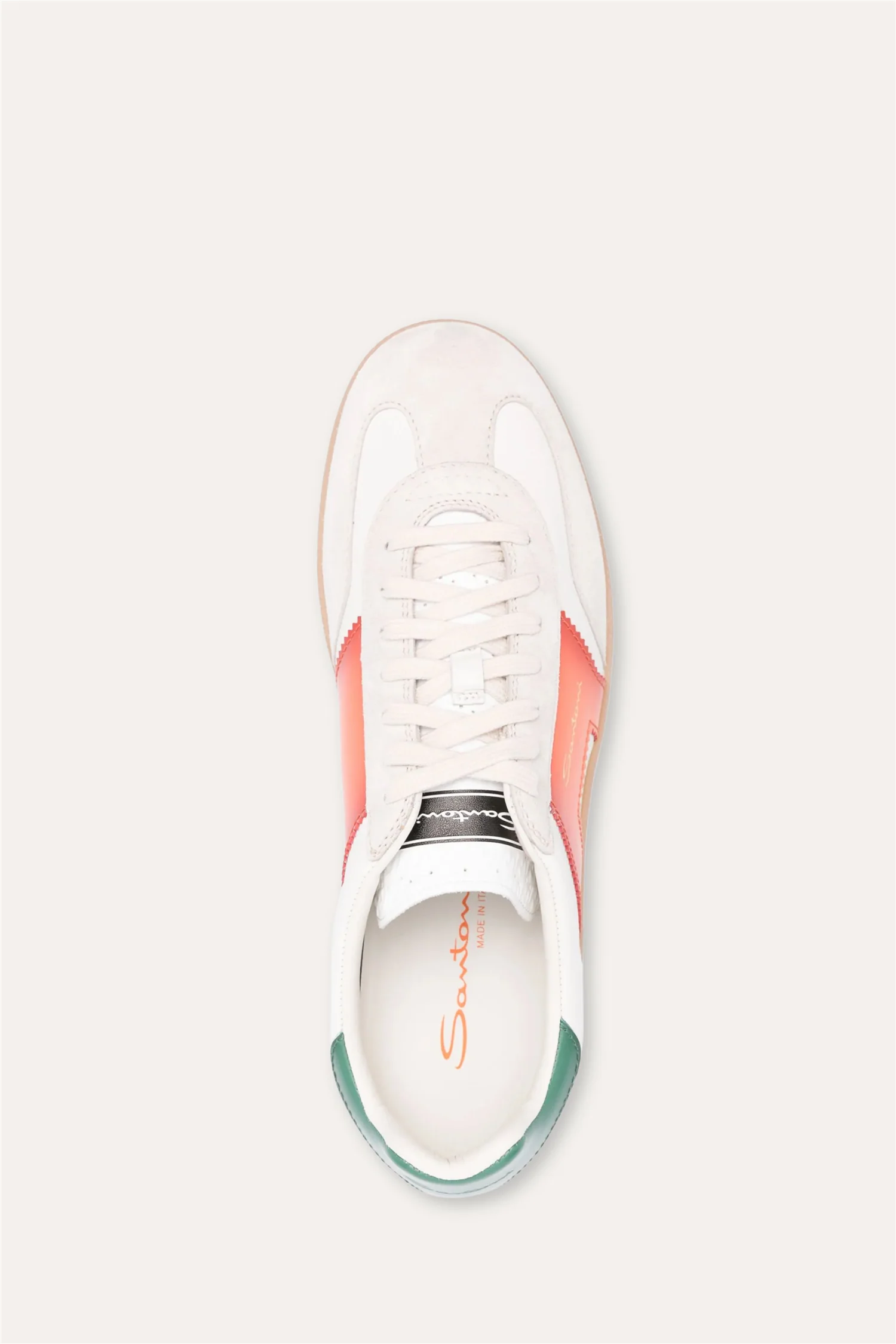 DBS Olympic Leather Sneaker Green/White/Orange - Image 4