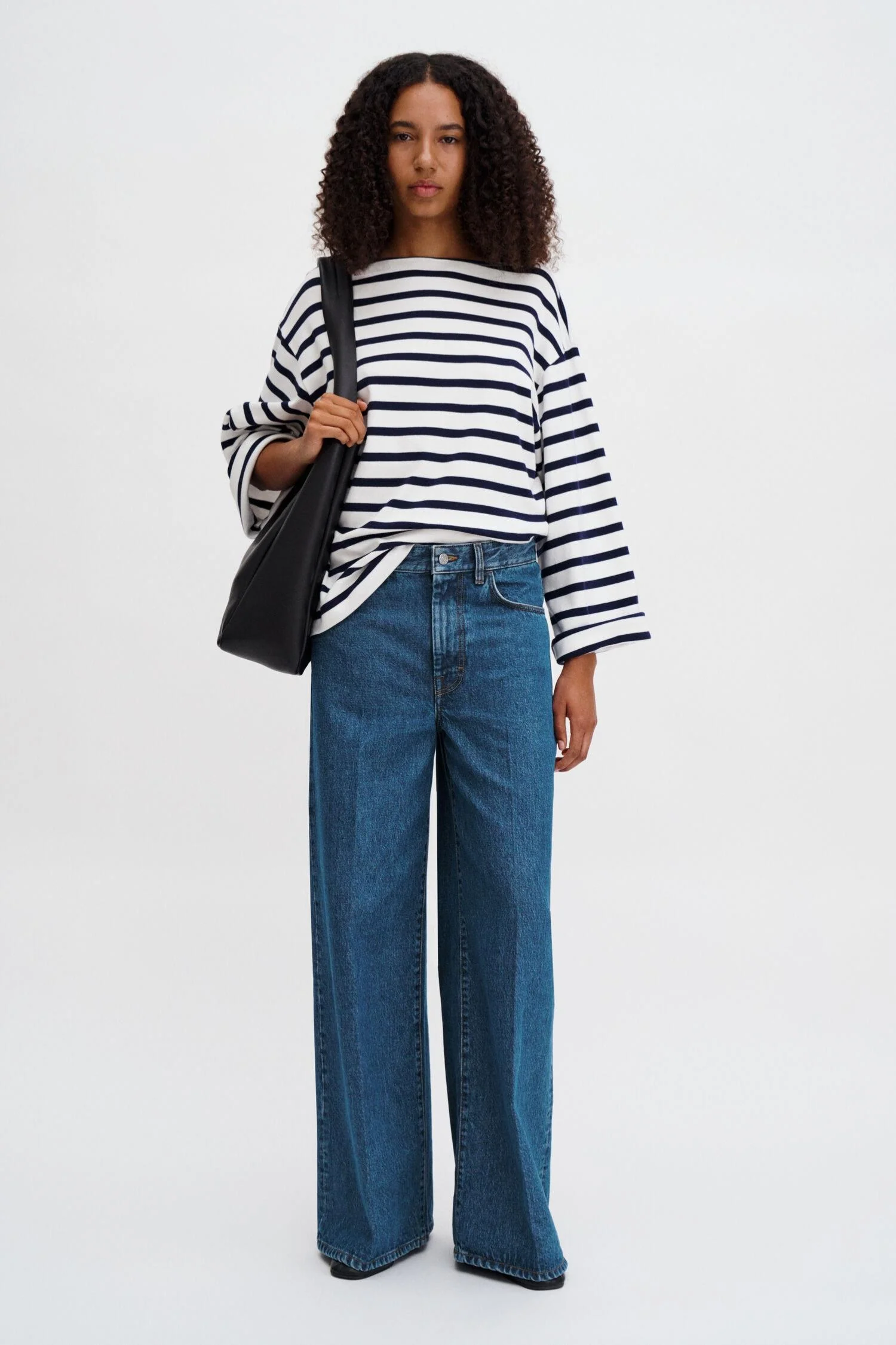 Cotton Mariner Top- White/Navy - Image 3