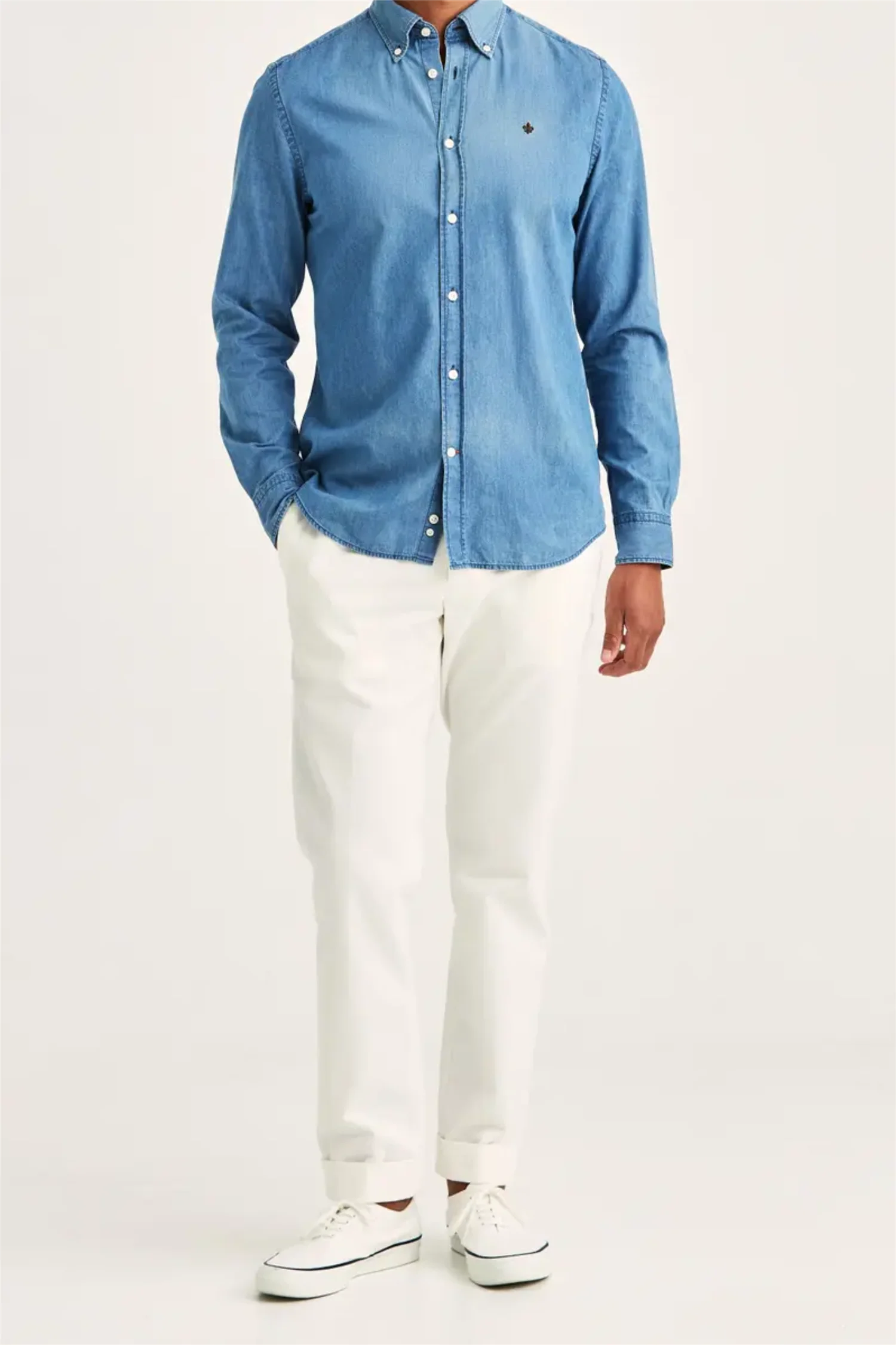 Light Denim Shirt Slim Fit Blue - Image 2