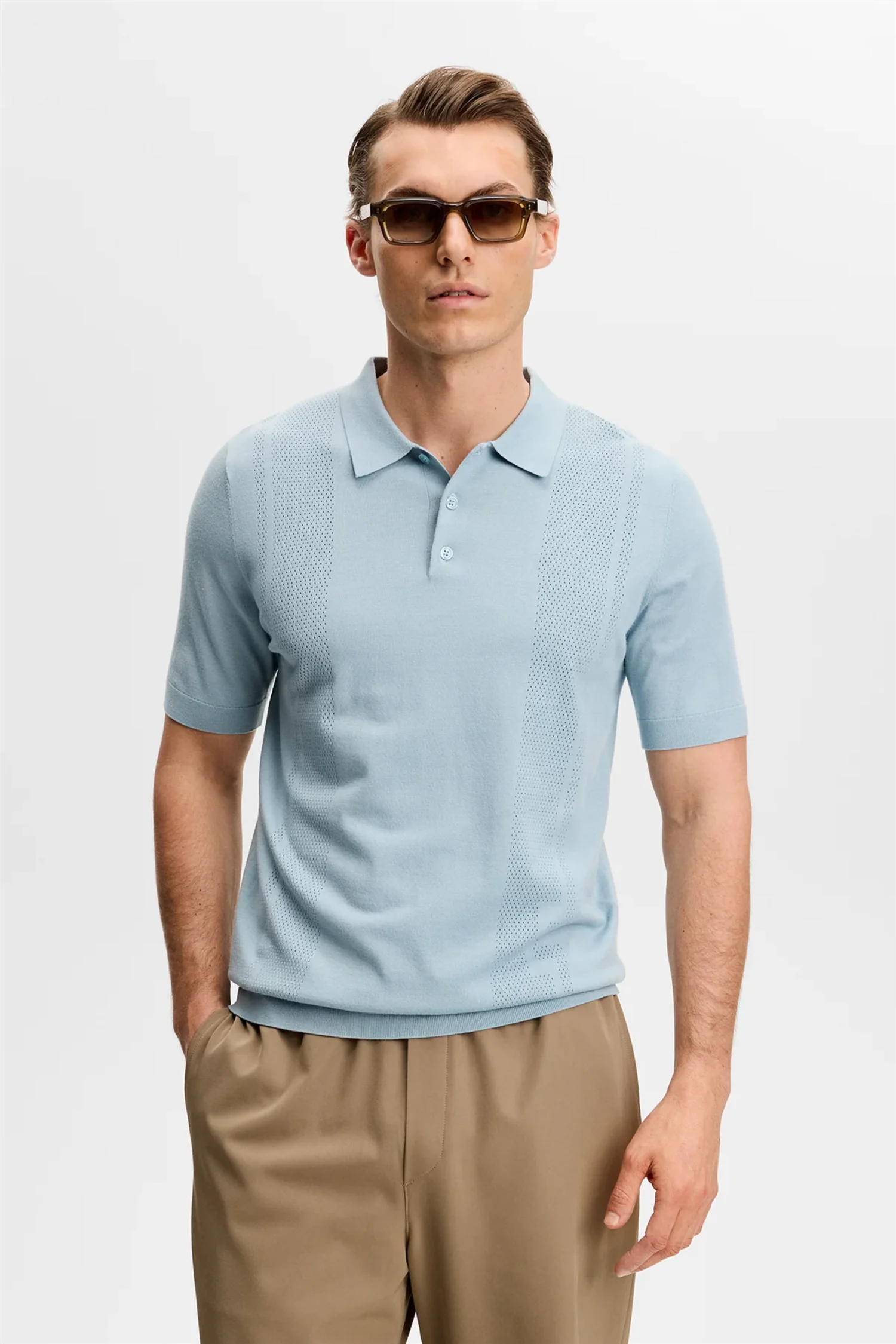 Reymond Seasonal Knit Polo Forget-Me-Not - Image 2