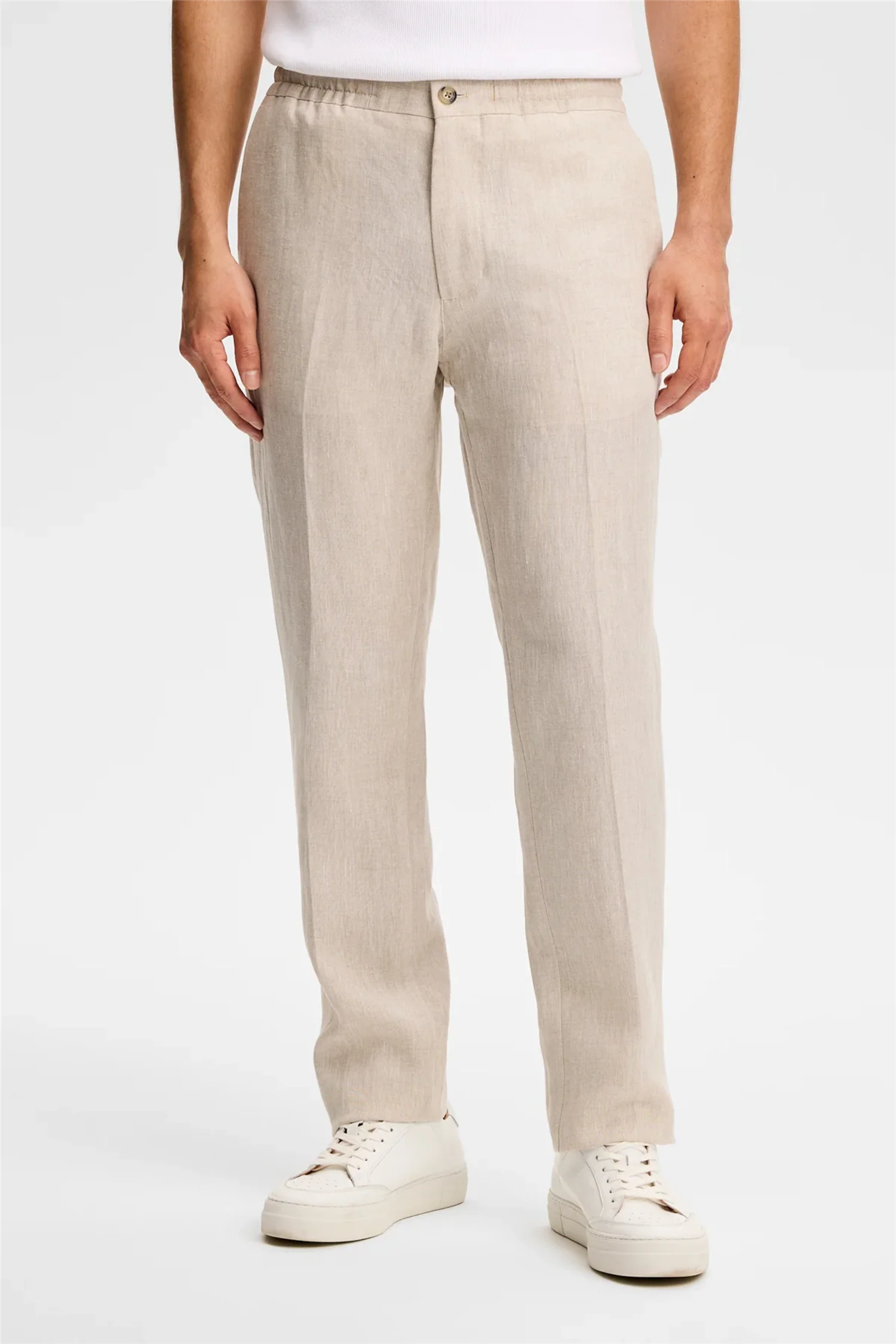 Soren Drape Linen Pants Moonbeam - Image 2