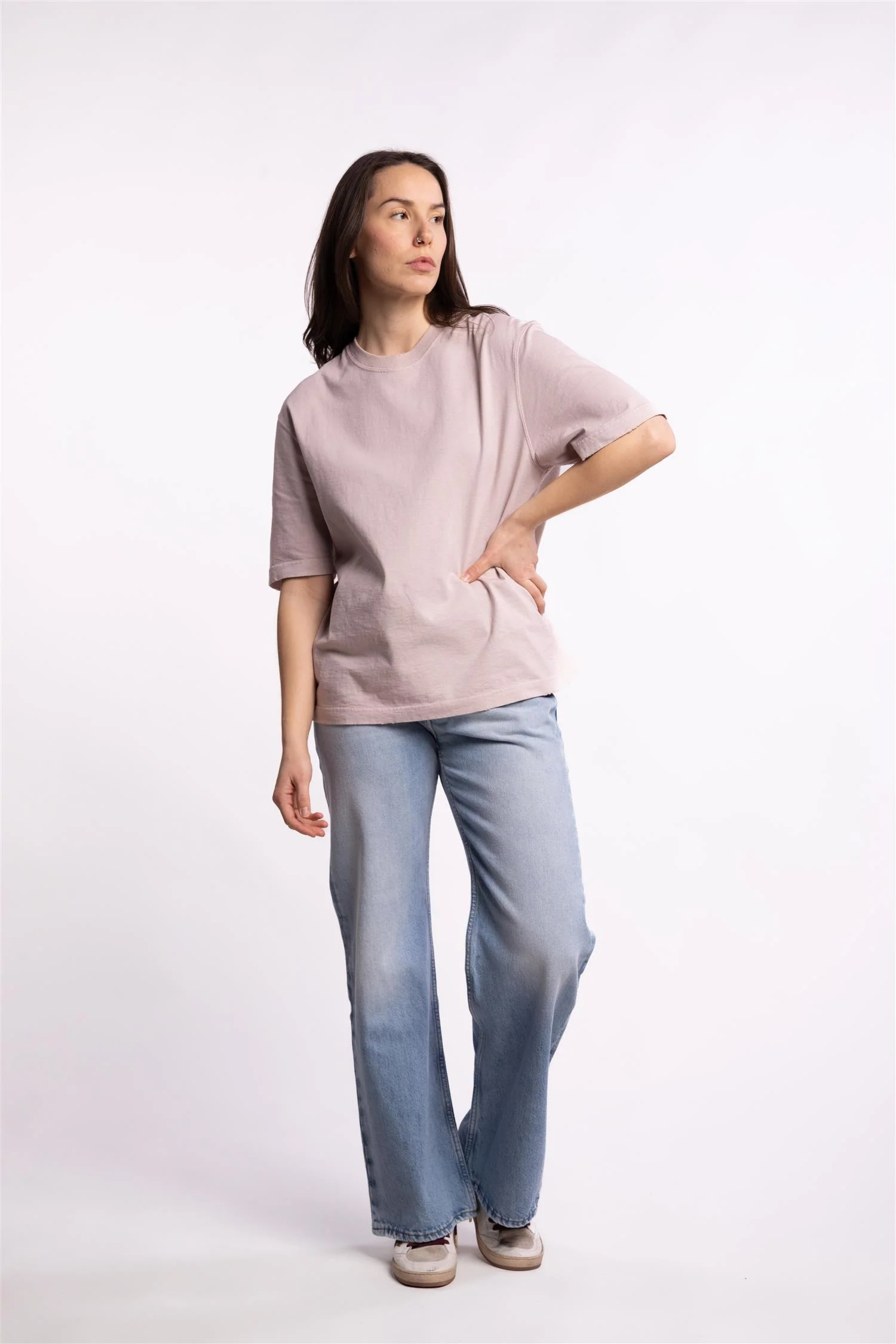 Relaxed Fit T-Shirt Logo Patch- Shadow Gray - Image 7