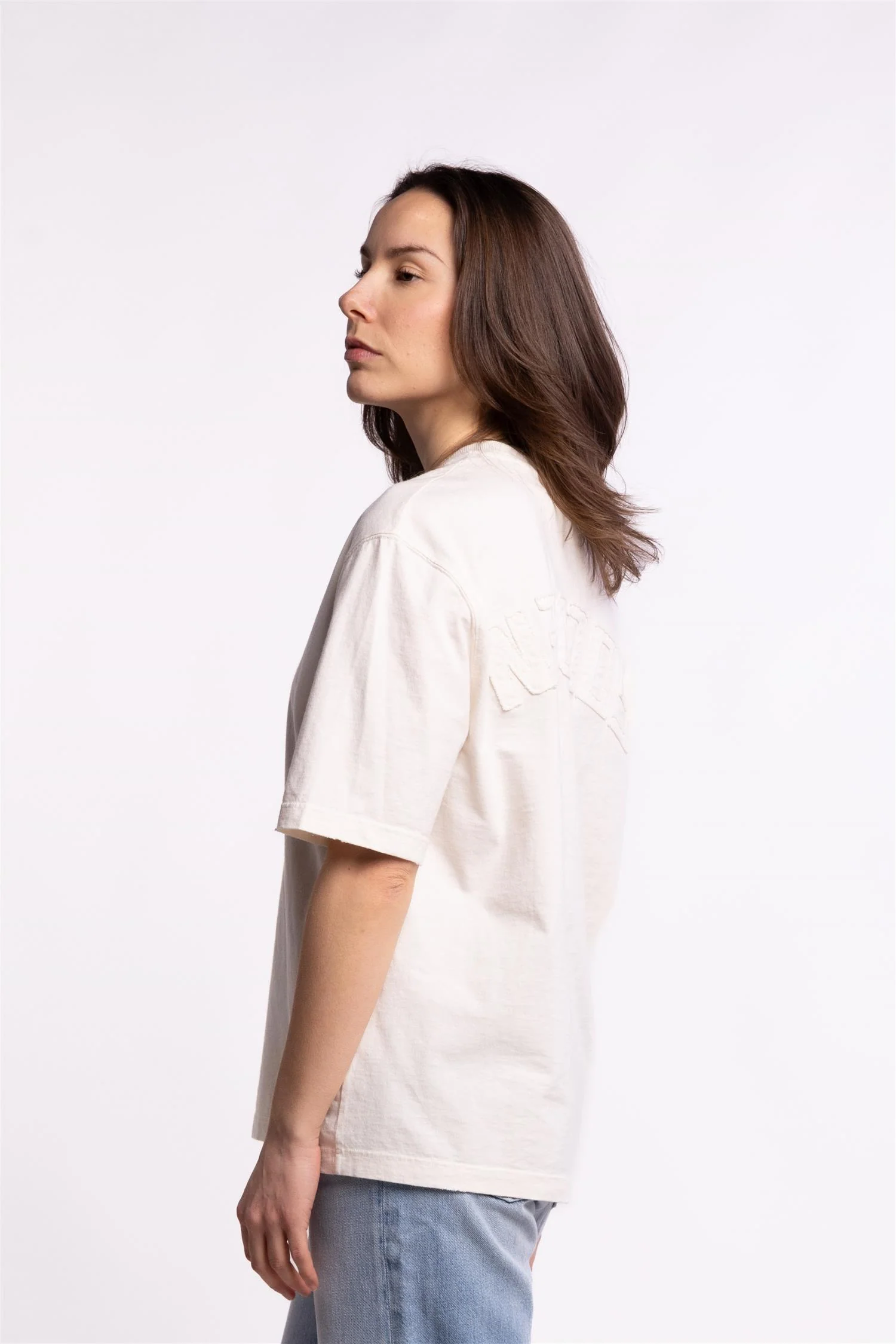 Relaxed Fit T-Shirt Logo Patch- Heritage White - Image 4