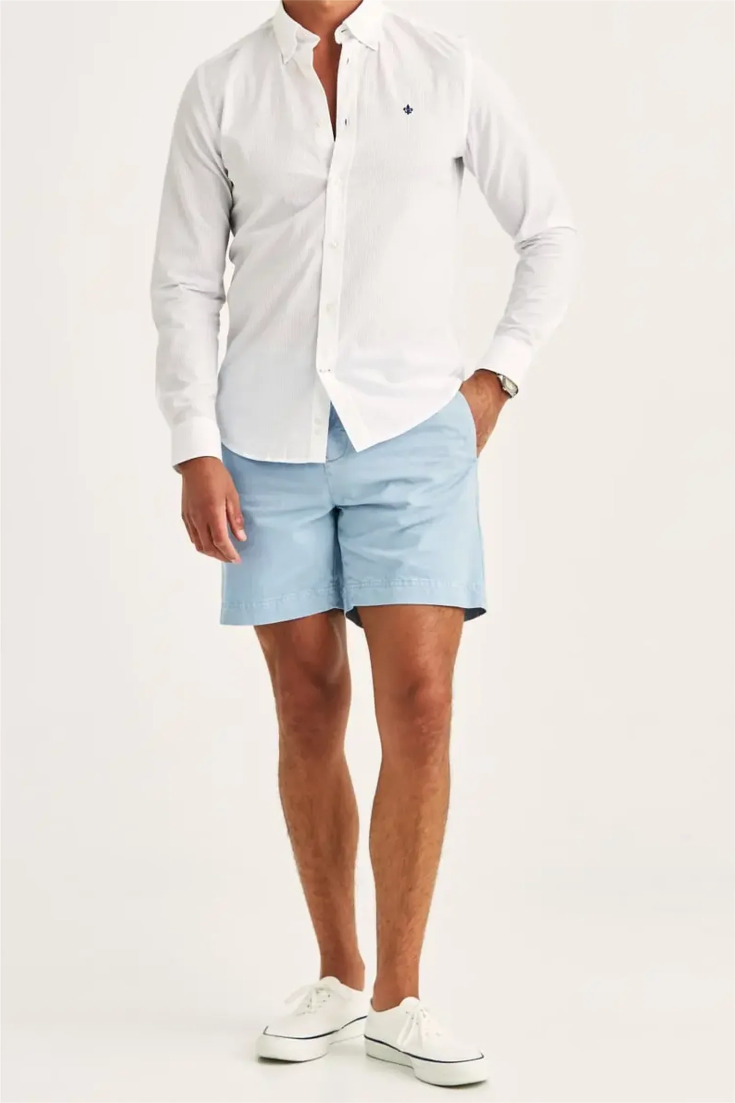 Seersucker Shirt Slim Fit White - Image 2
