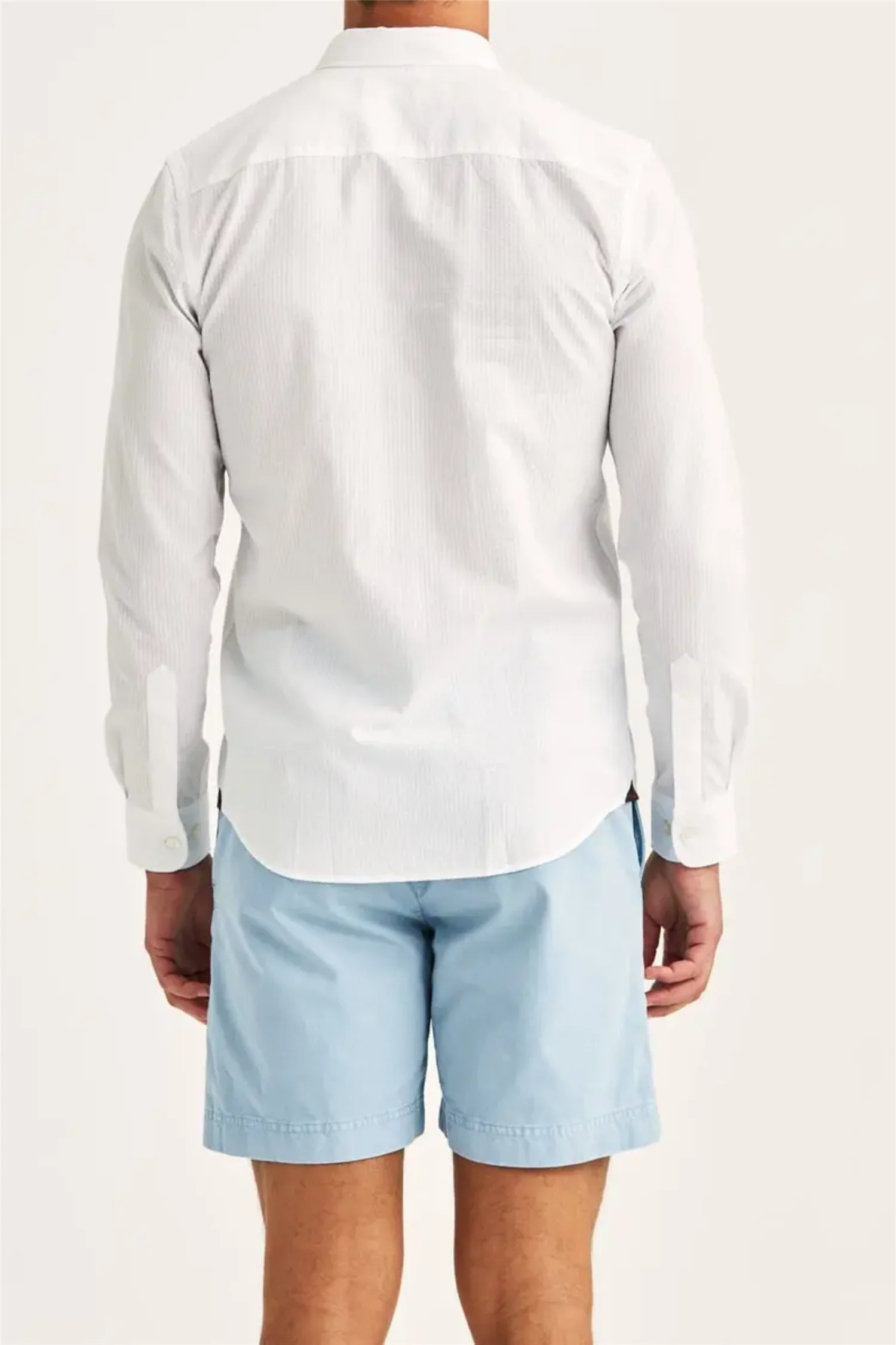Seersucker Shirt Slim Fit White - Image 3