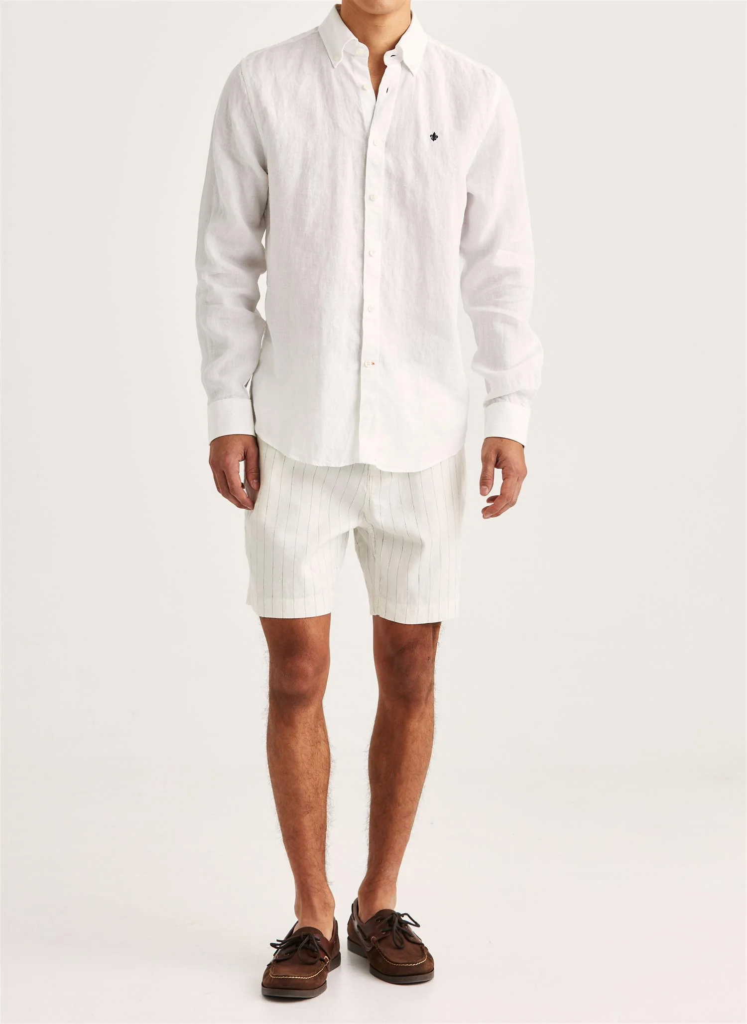 Douglas Classic Fit Linen Shirt Off White - Image 3