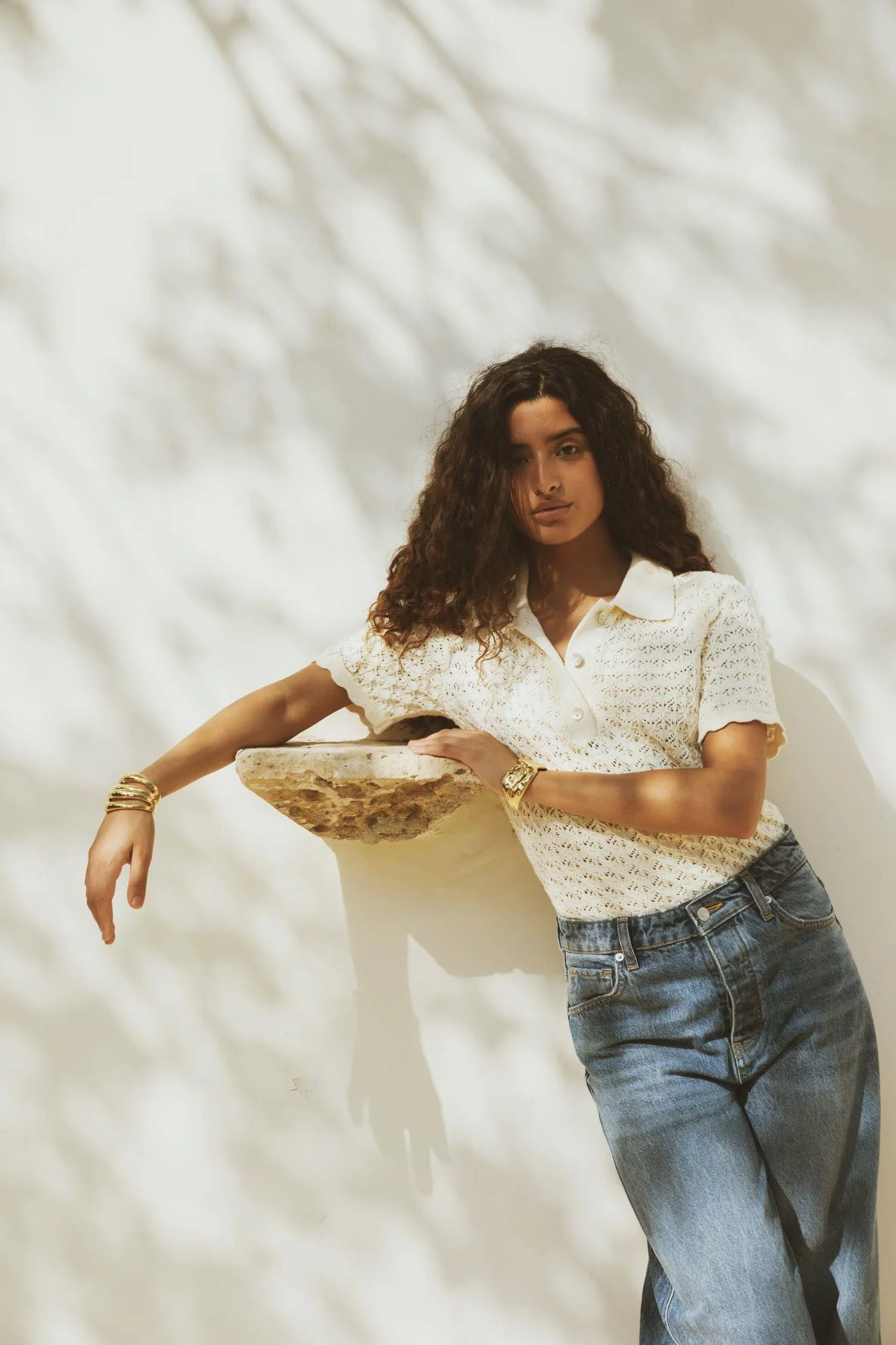 Gwen Knit Tee - Cream - Image 2