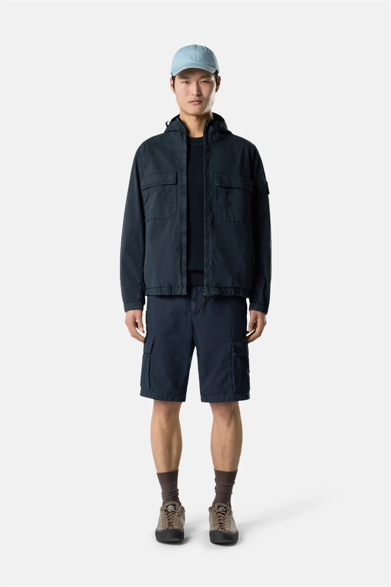 4100077 Hooded jacket with anti-drop Navy - Image 3