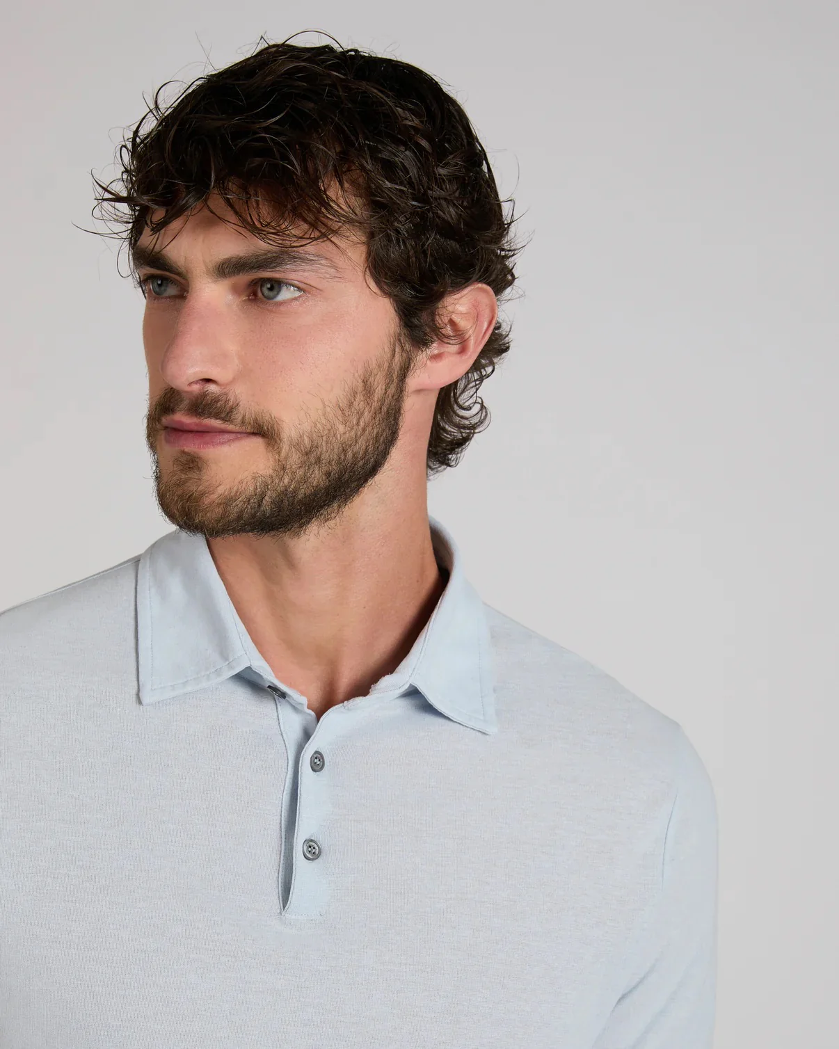 Ice Cotton Short Sleeve Polo Shirt Azzurro Polvere - Image 5