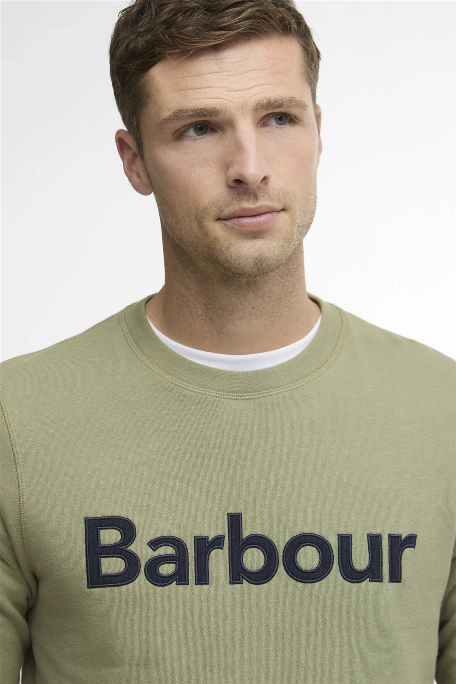 Pique Applique Crew Sweatshirt Laurel Green - Image 5