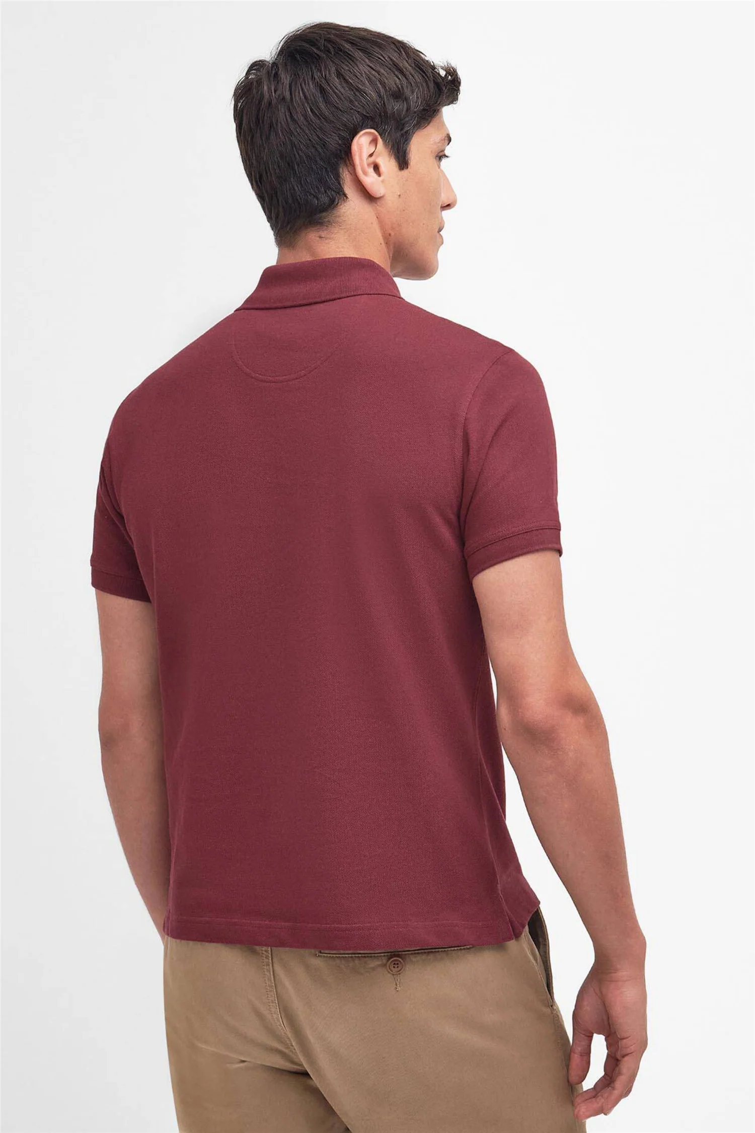 Tartan Pique Polo Shirt Ruby - Image 4