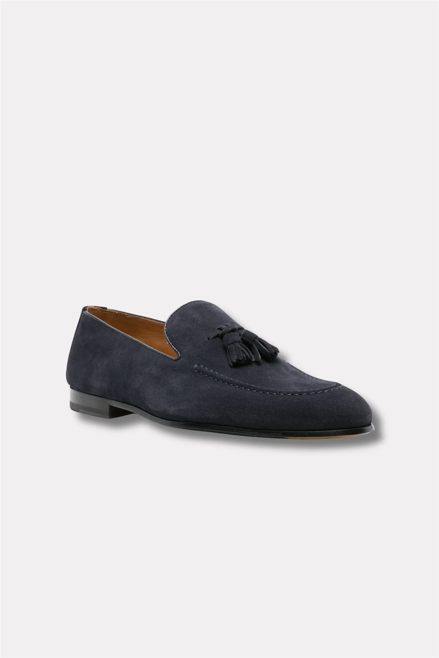 Suede Loafer With Navy Tassels - Image 2