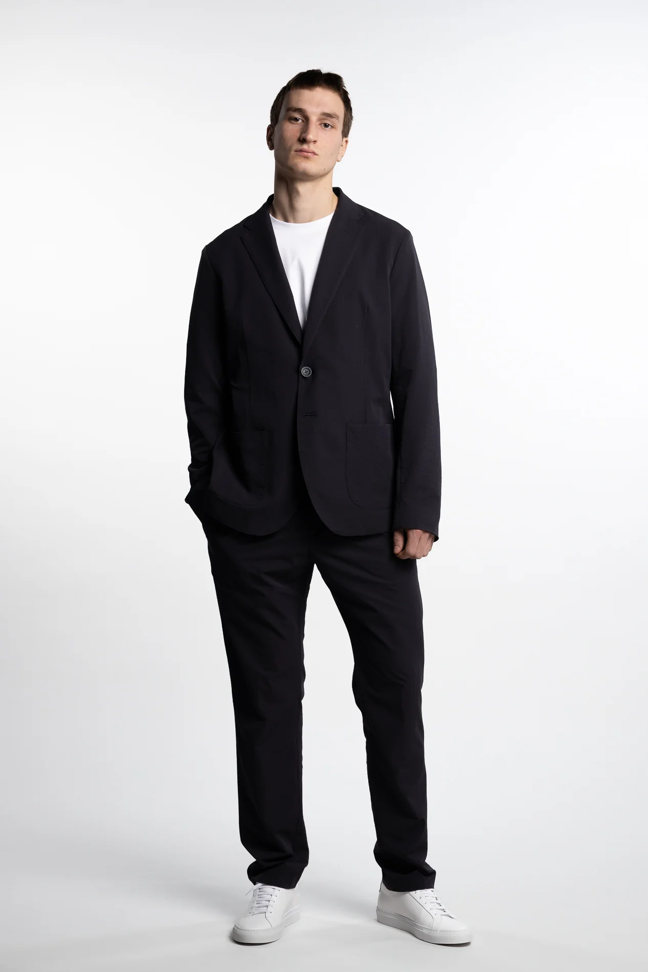Seer-Crease Trousers Blue Navy - Image 2