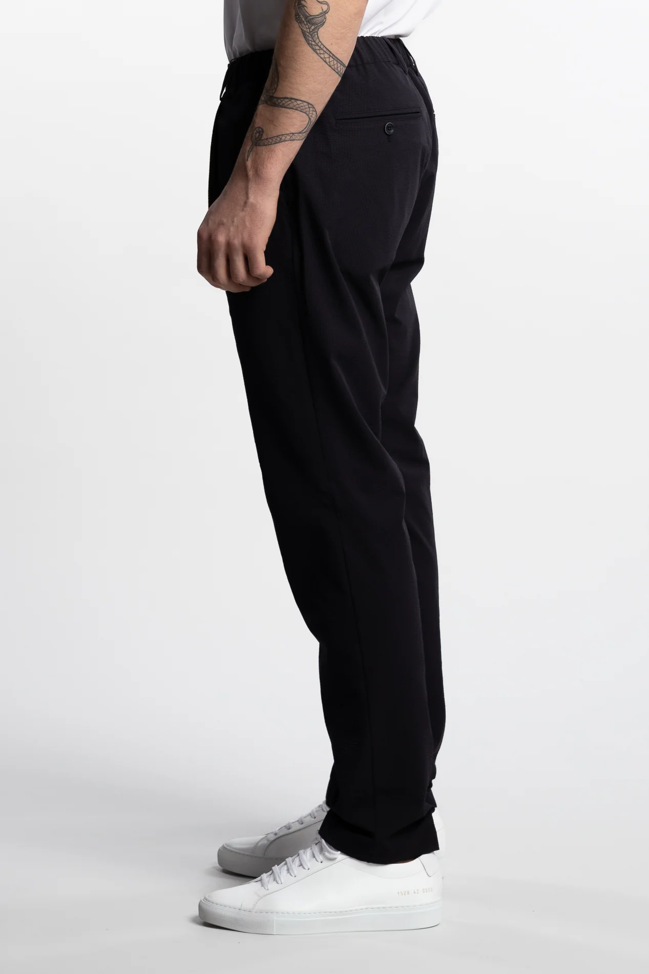Seer-Crease Trousers Blue Navy - Image 3