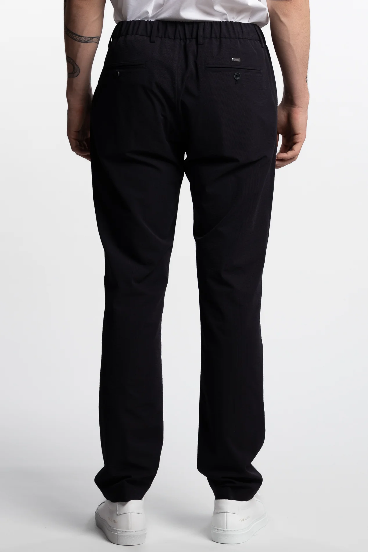 Seer-Crease Trousers Blue Navy - Image 4