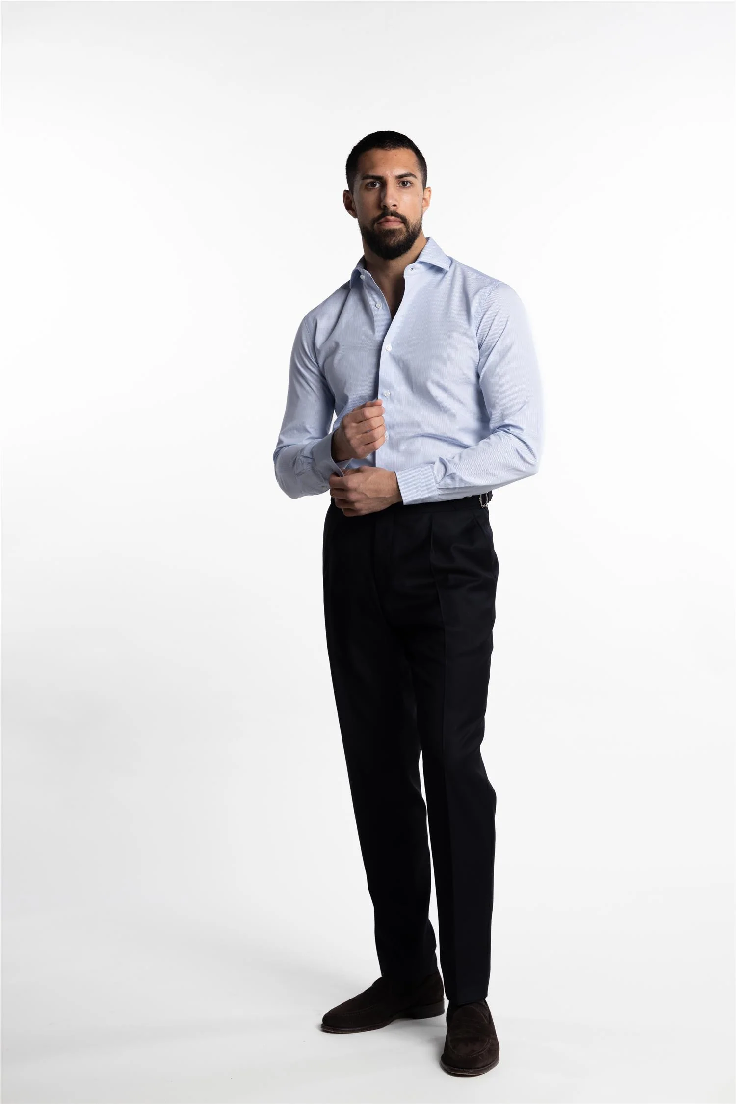 Culto Cotton Shirt Thin light Blue Stripe - Image 5