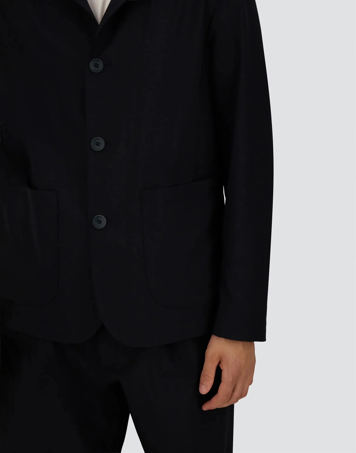 Light Stretch Wool Jacket Navy Blue - Image 4