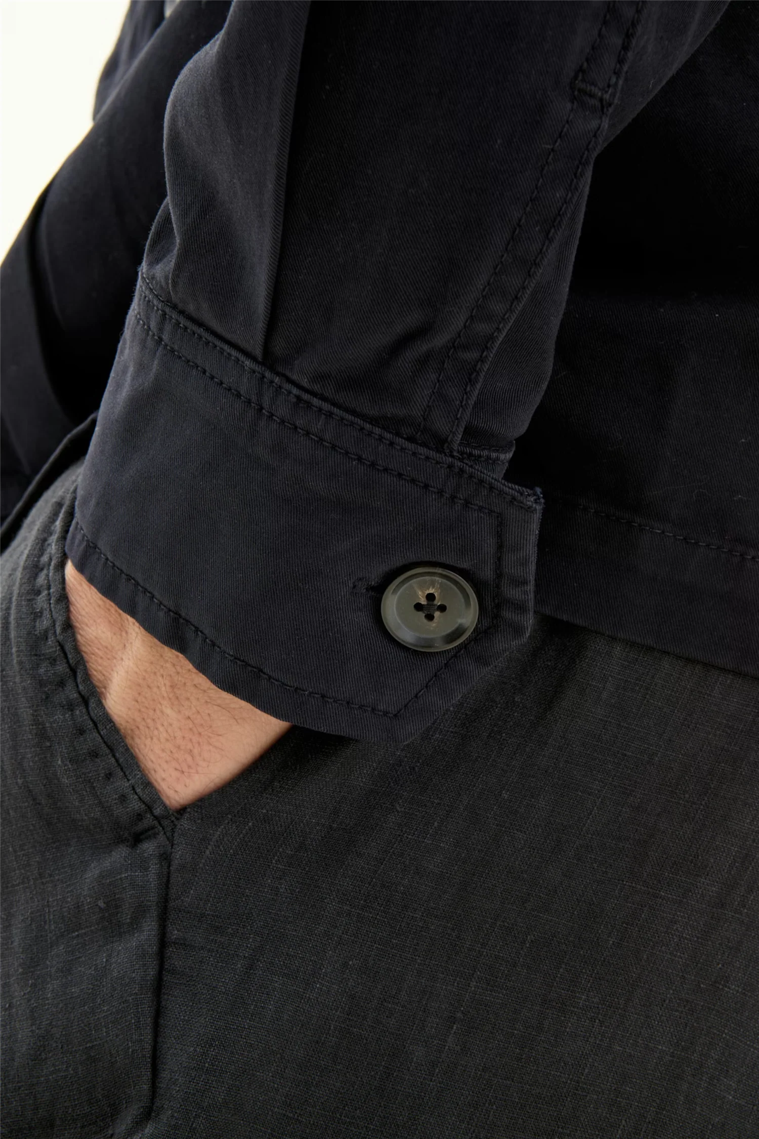 Safari Shirt Jacket Navy - Image 7