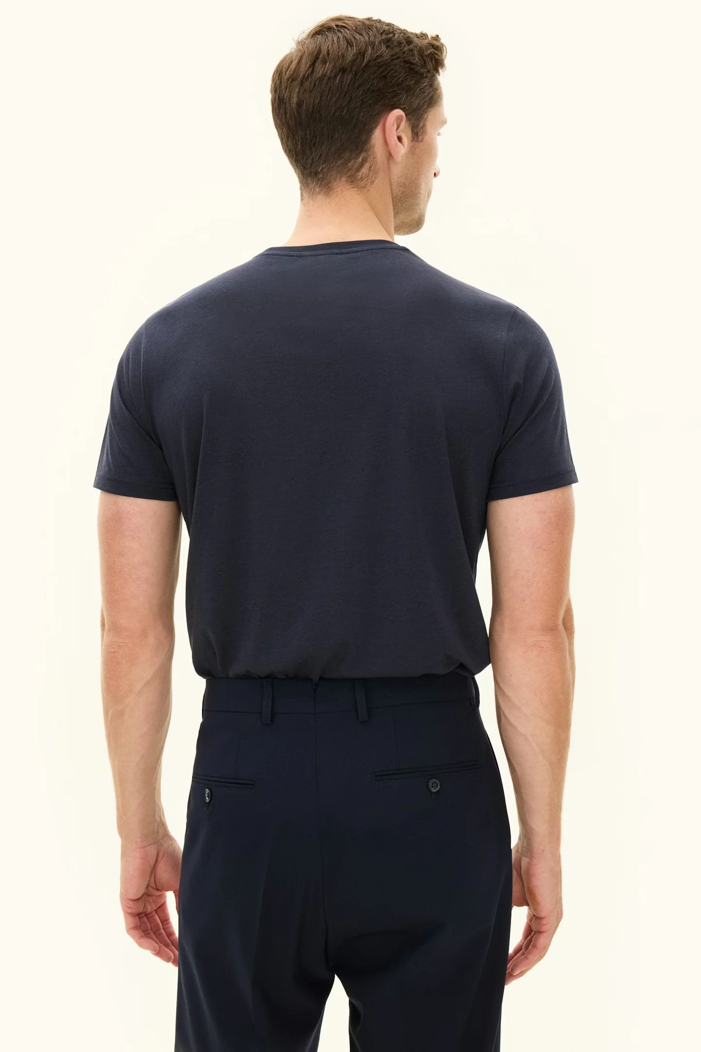Kim Tencel/Cotton Regular Fit T-shirt Navy Blue - Image 3