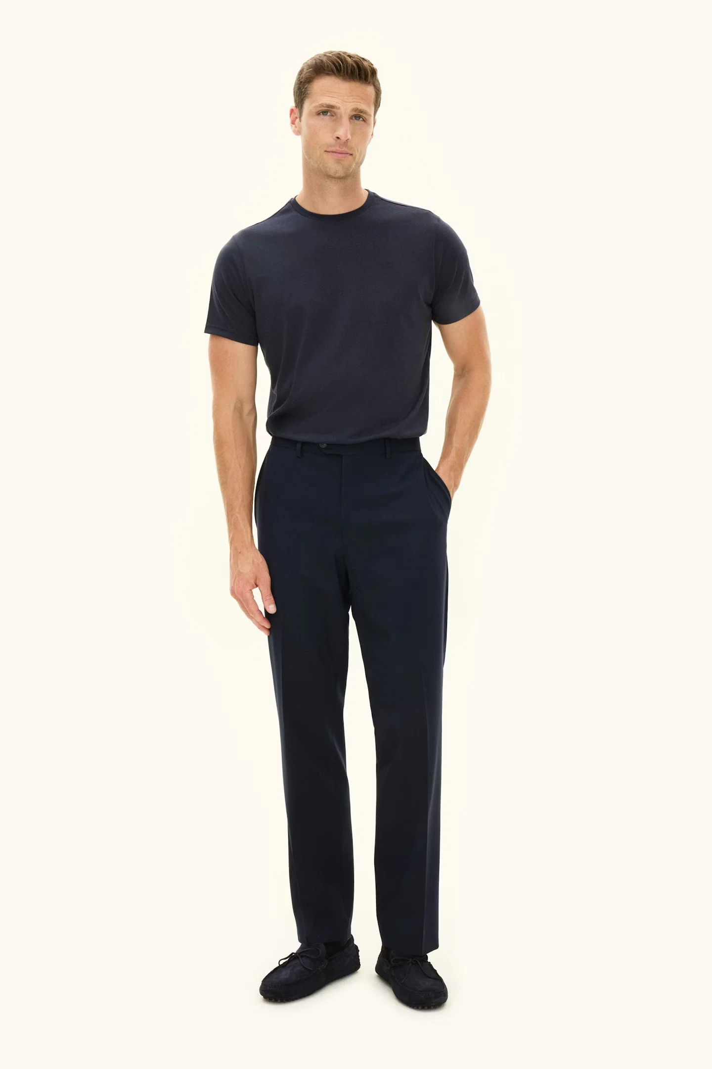 Kim Tencel/Cotton Regular Fit T-shirt Navy Blue - Image 4