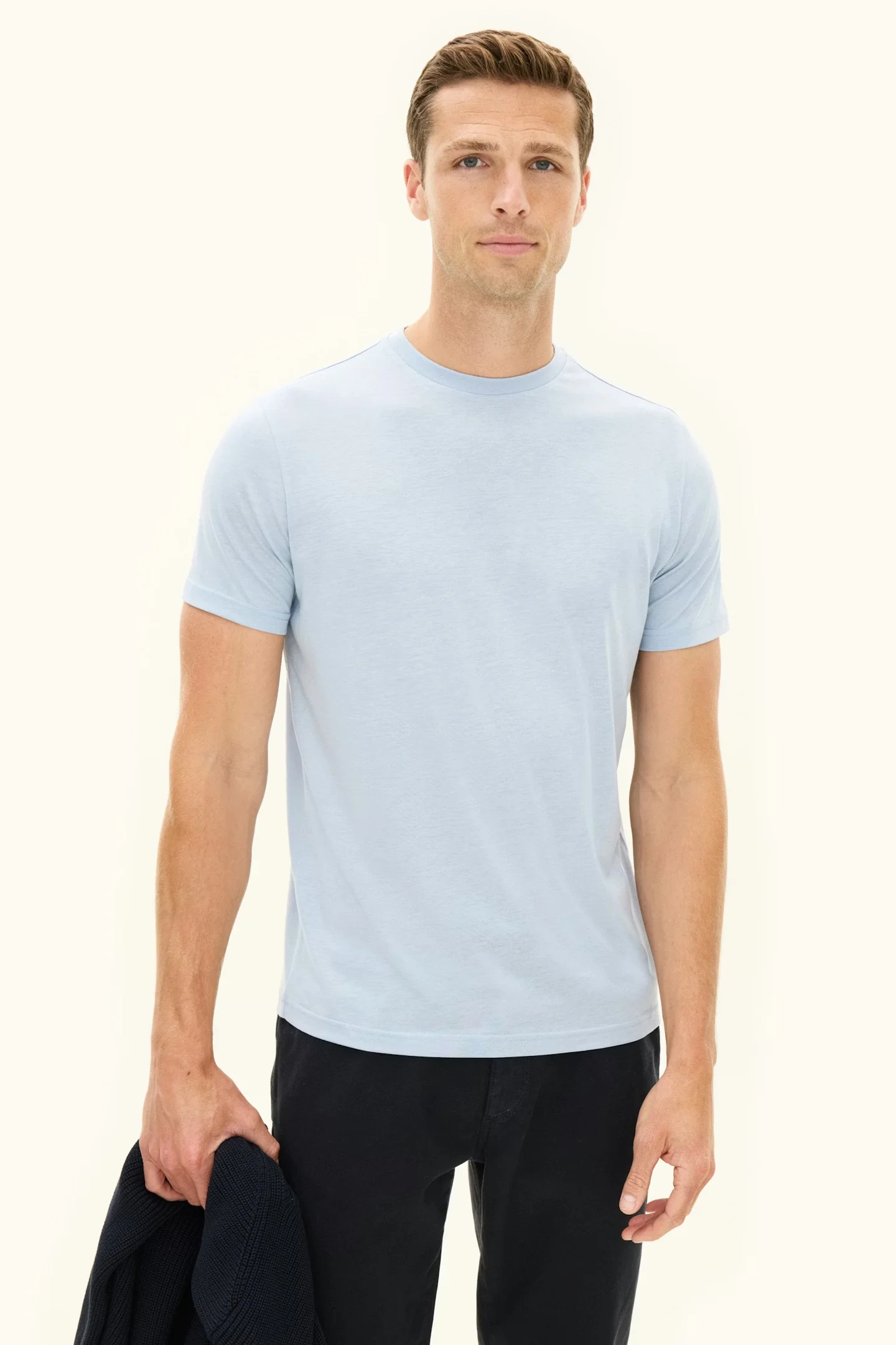 Kim Tencel/Cotton Regular Fit T-shirt Chambray Blue - Image 2
