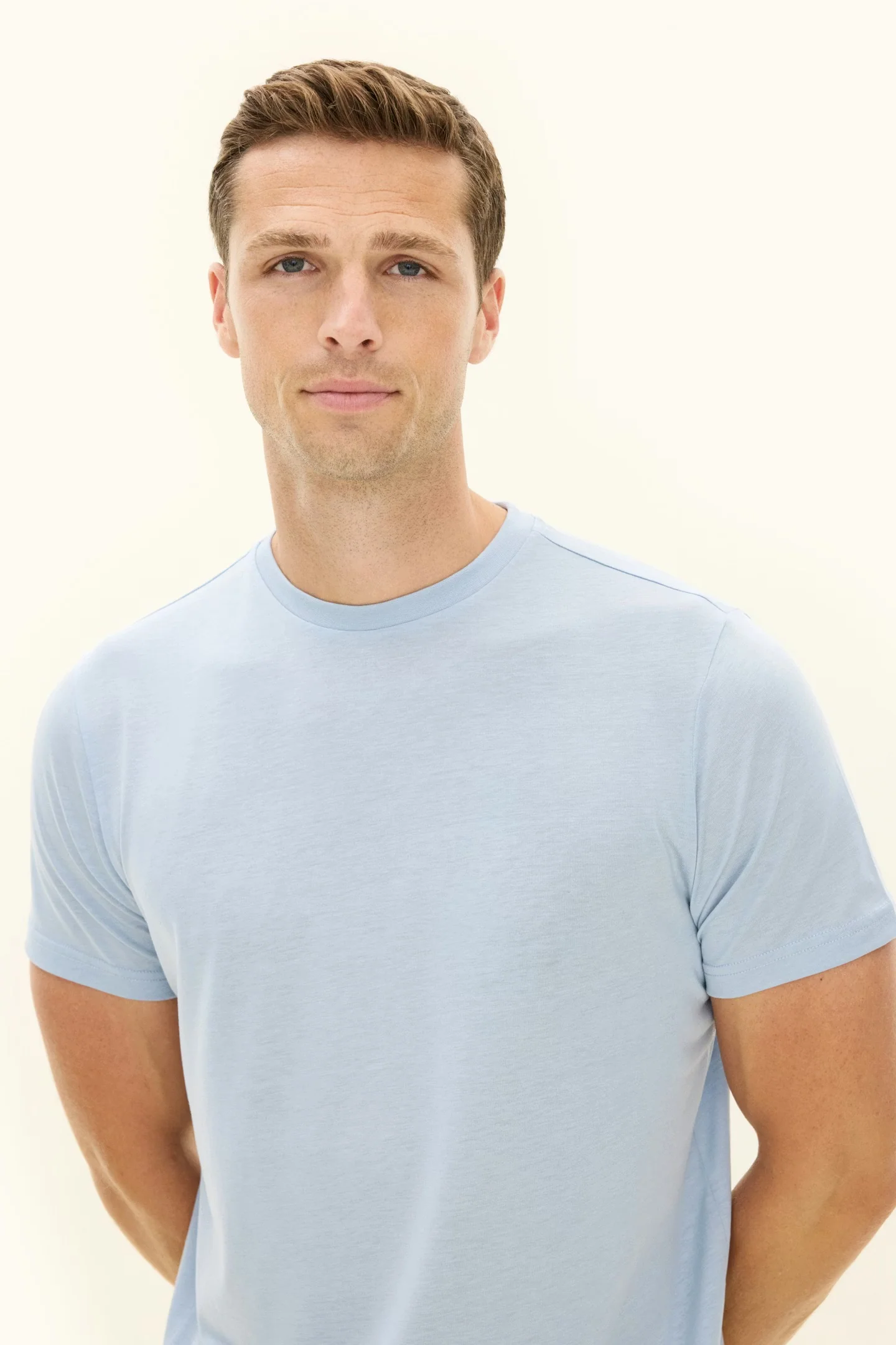 Kim Tencel/Cotton Regular Fit T-shirt Chambray Blue - Image 4