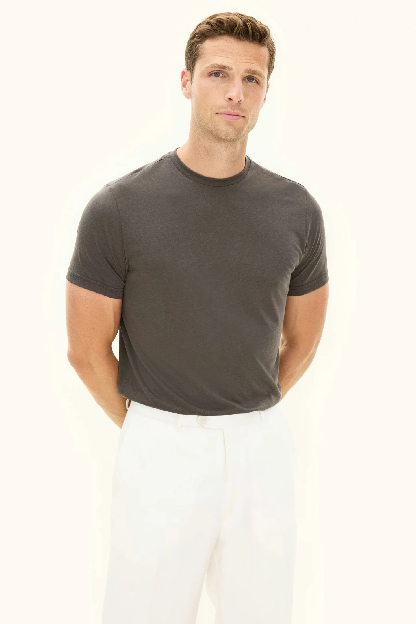 Kim Tencel/Cotton Regular Fit T-shirt Nettle Green - Image 2