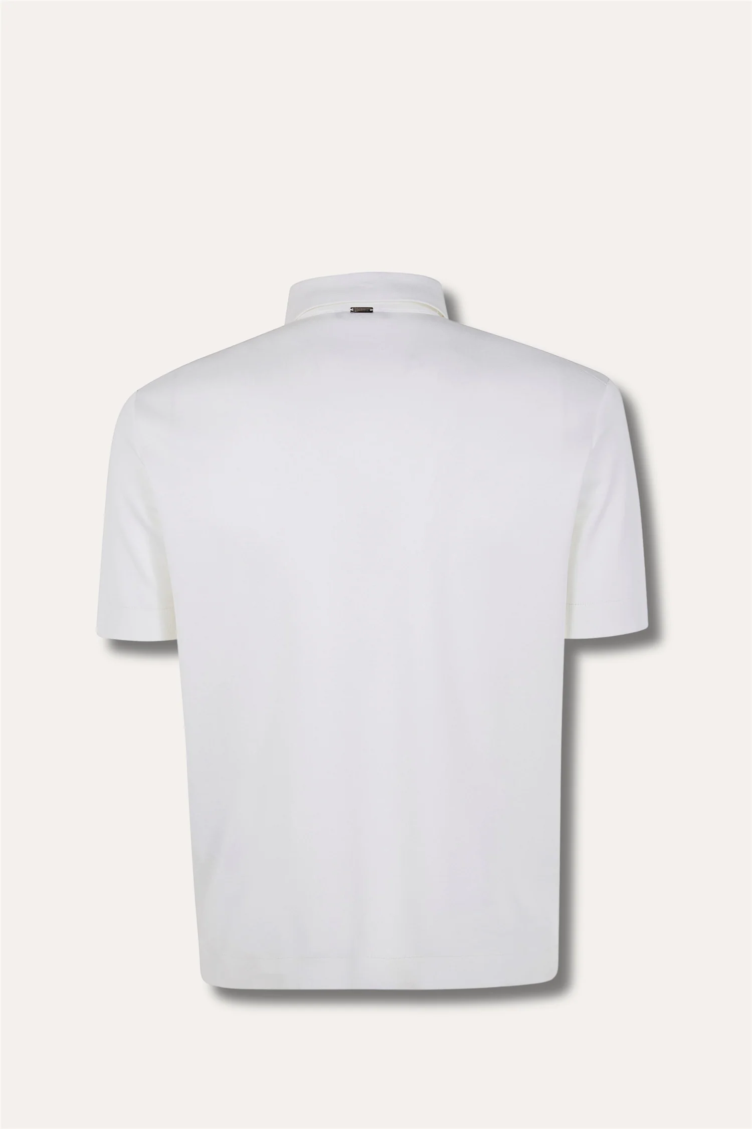 Jersey Knit Effect Polo Shirt White - Image 2