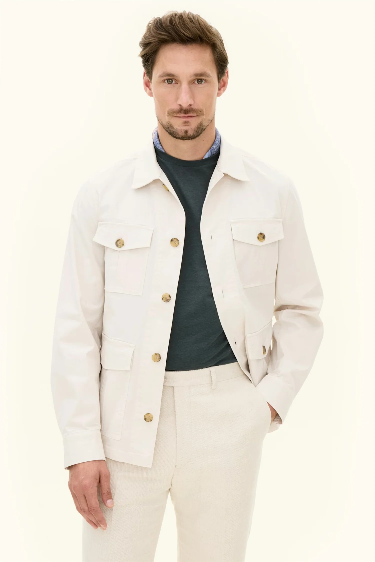 Safari Shirt Jacket Creme White - Image 2