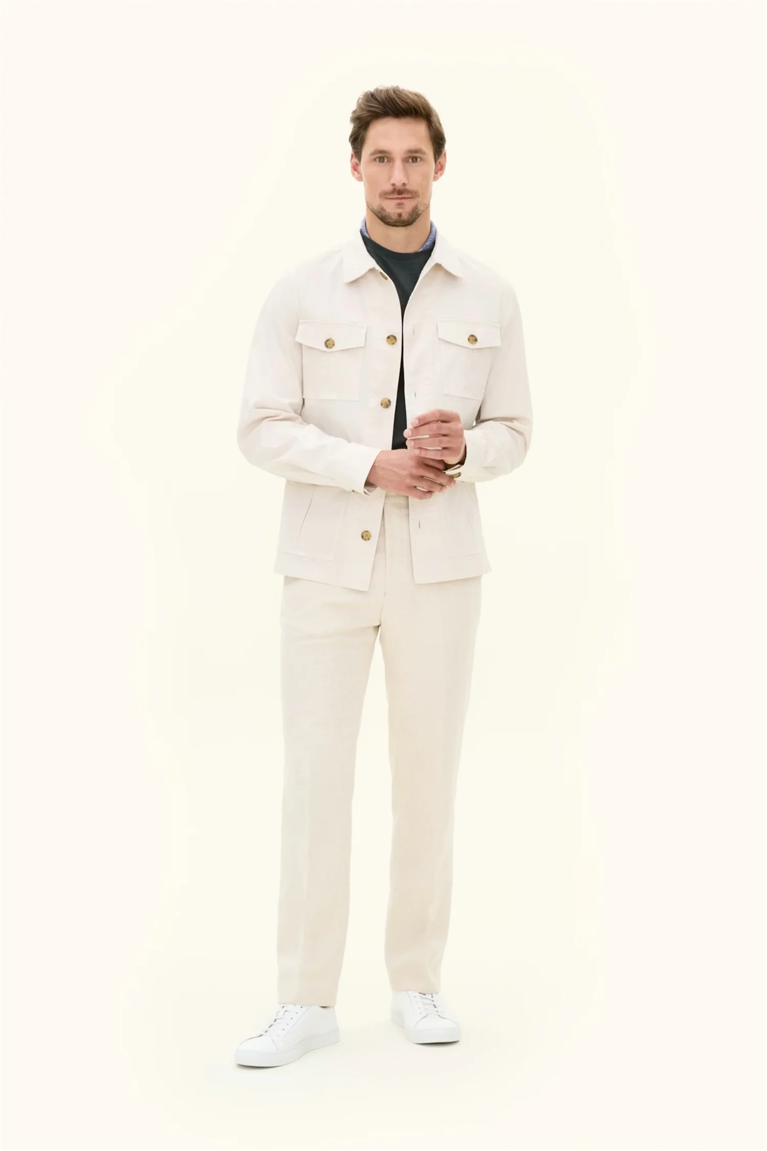 Safari Shirt Jacket Creme White - Image 3