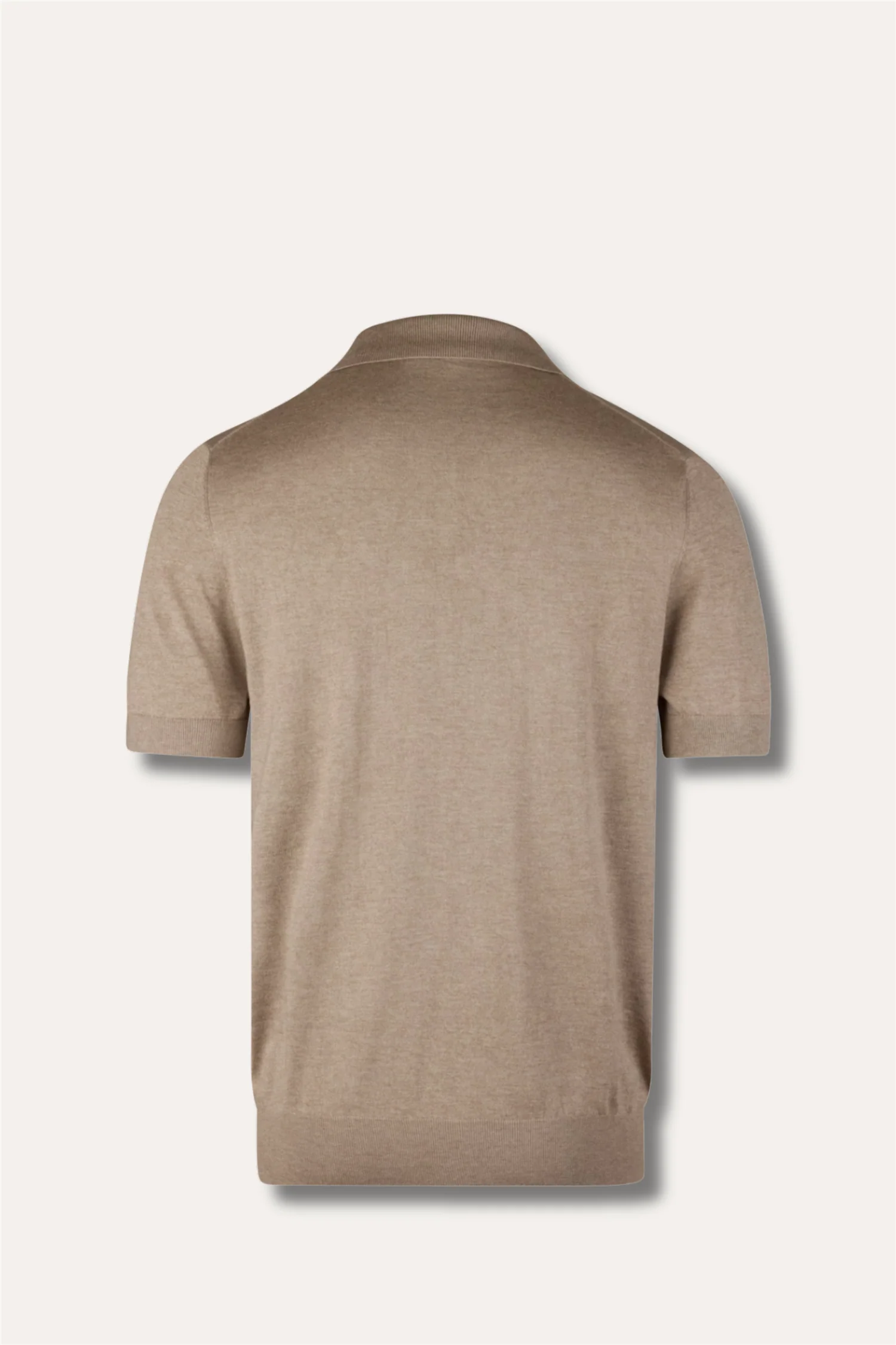 Polo Shirt Knitted Silk/Cashmere Beige - Image 2