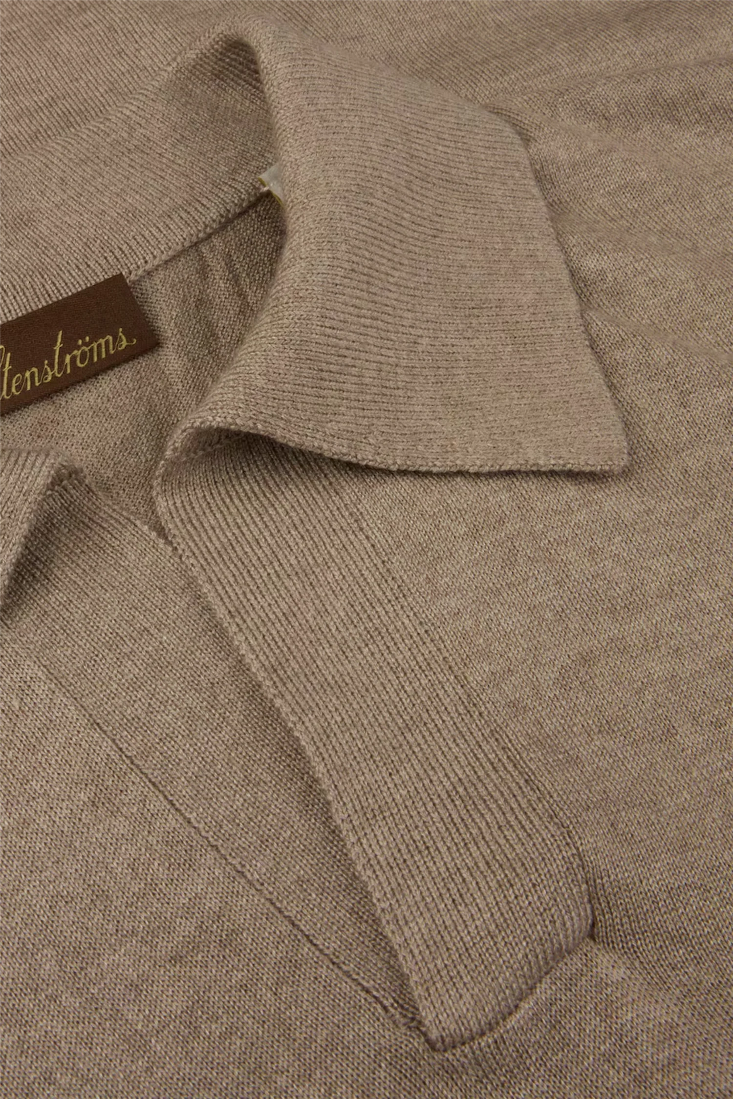 Polo Shirt Knitted Silk/Cashmere Beige - Image 3