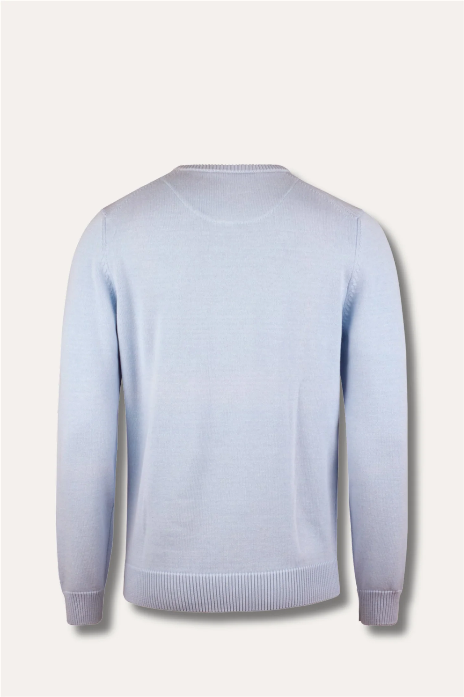 Sweater Knitted Crew Neck Organic Cotton Light Blue - Image 2