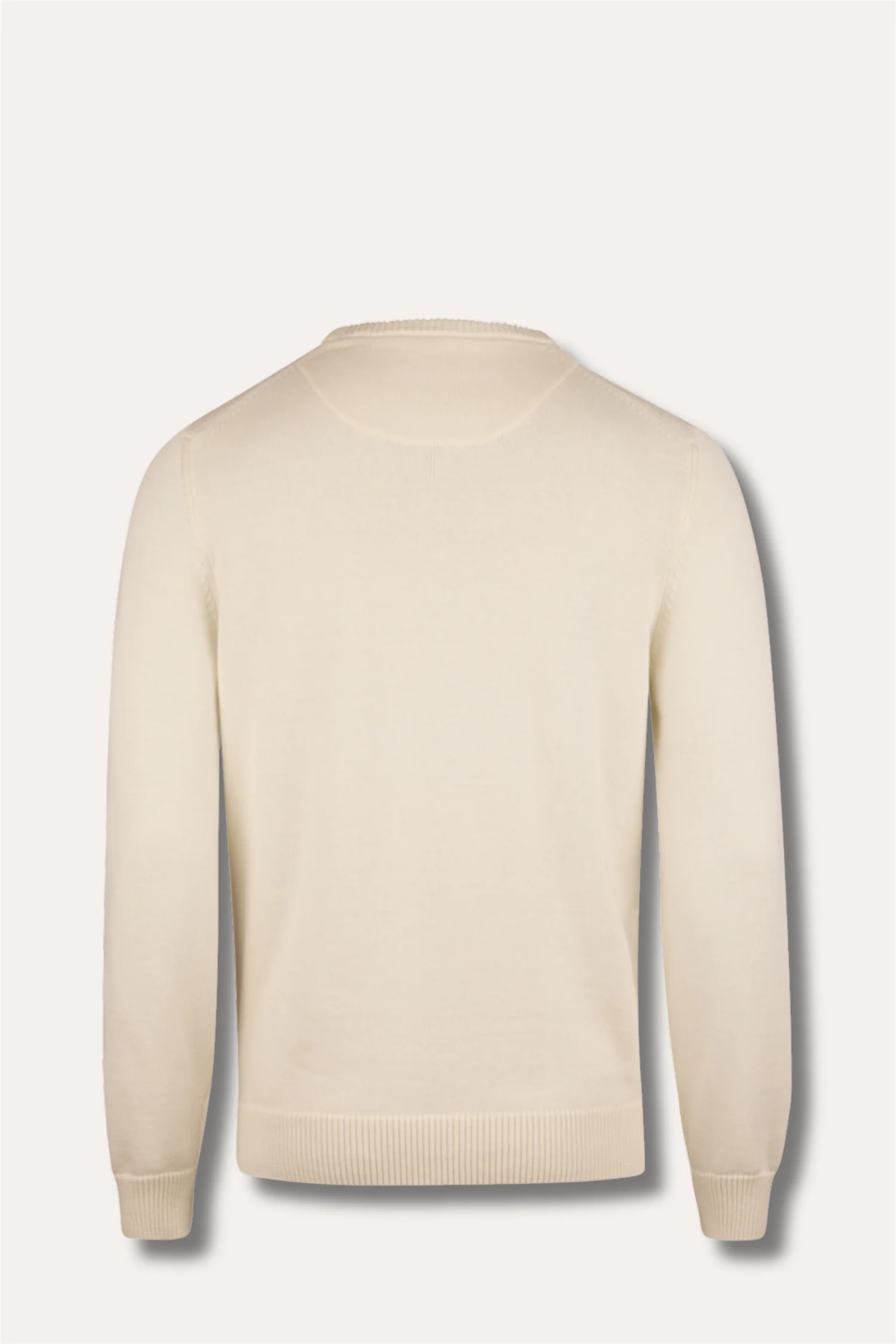Sweater Knitted Crew Neck Organic Cotton Off-White - Image 2