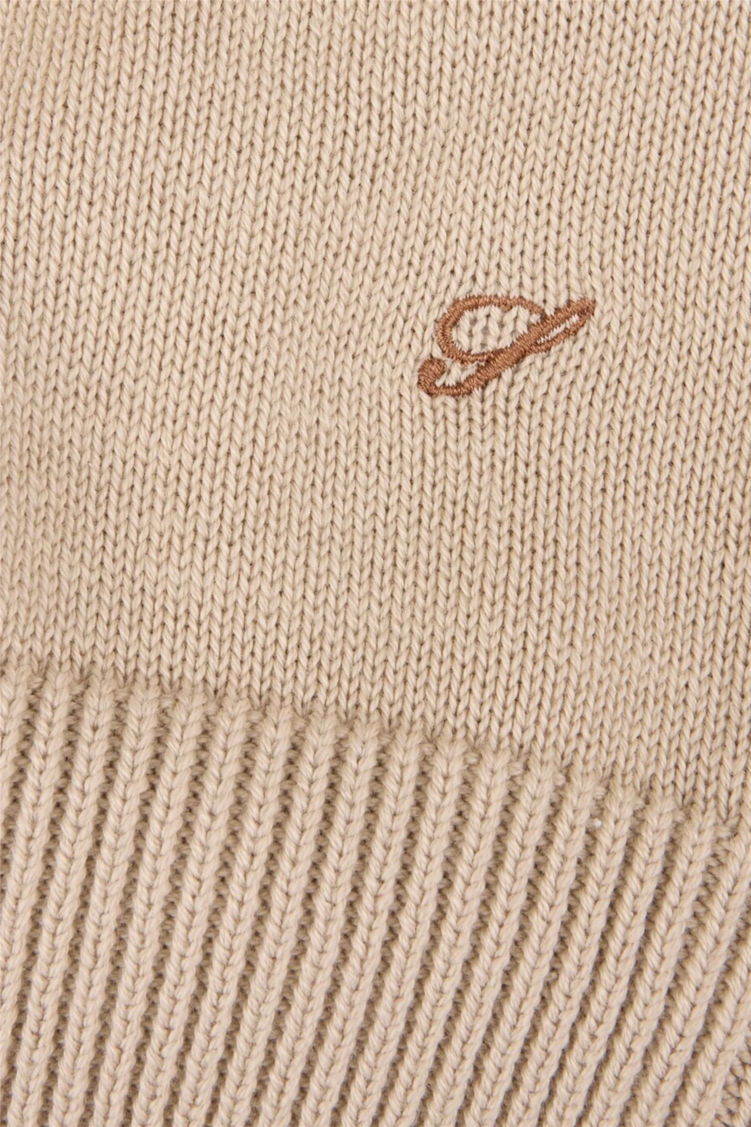 Sweater Knitted Crew Neck Organic Cotton Light Beige - Image 4