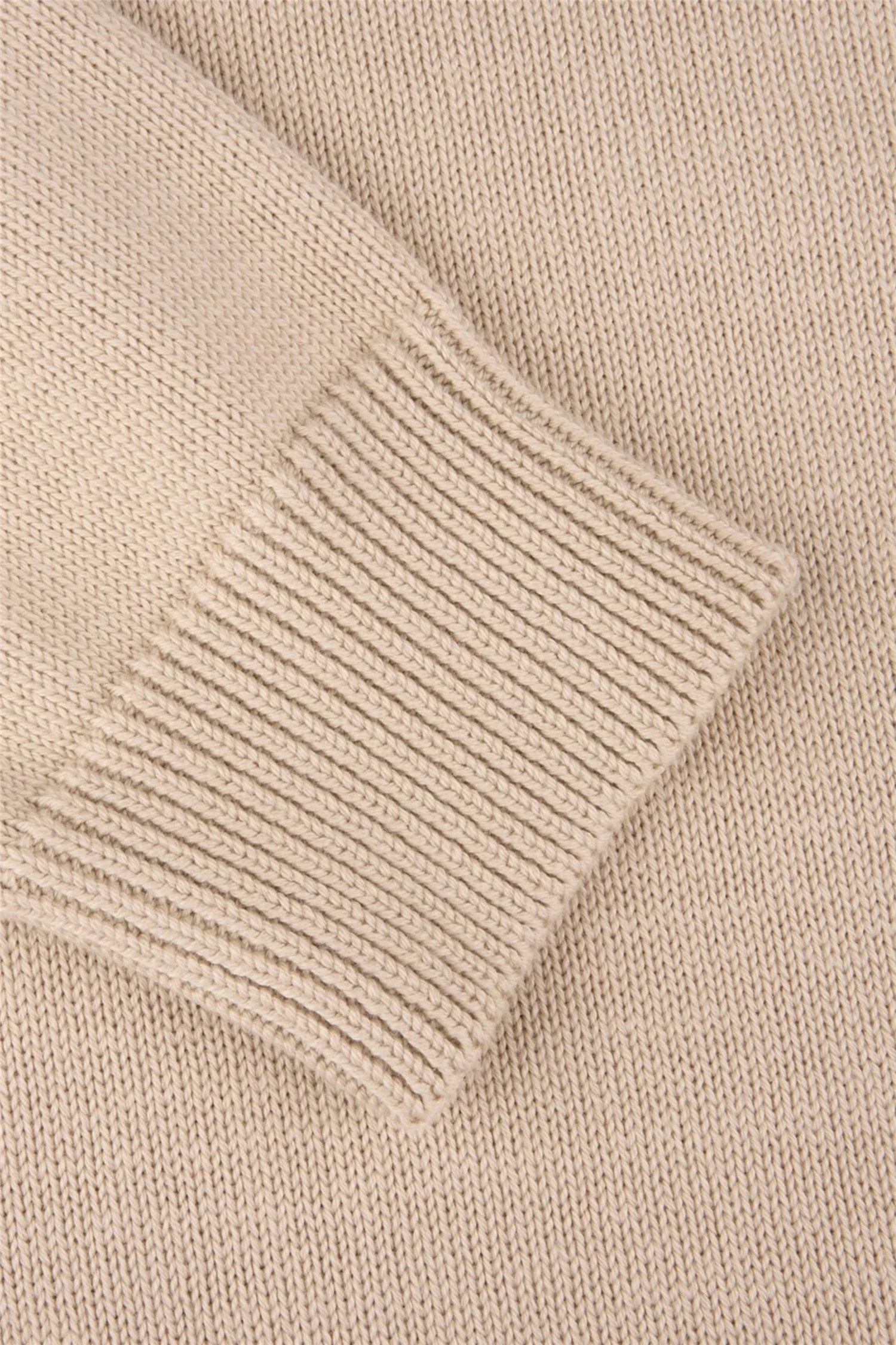 Sweater Knitted Crew Neck Organic Cotton Light Beige - Image 5