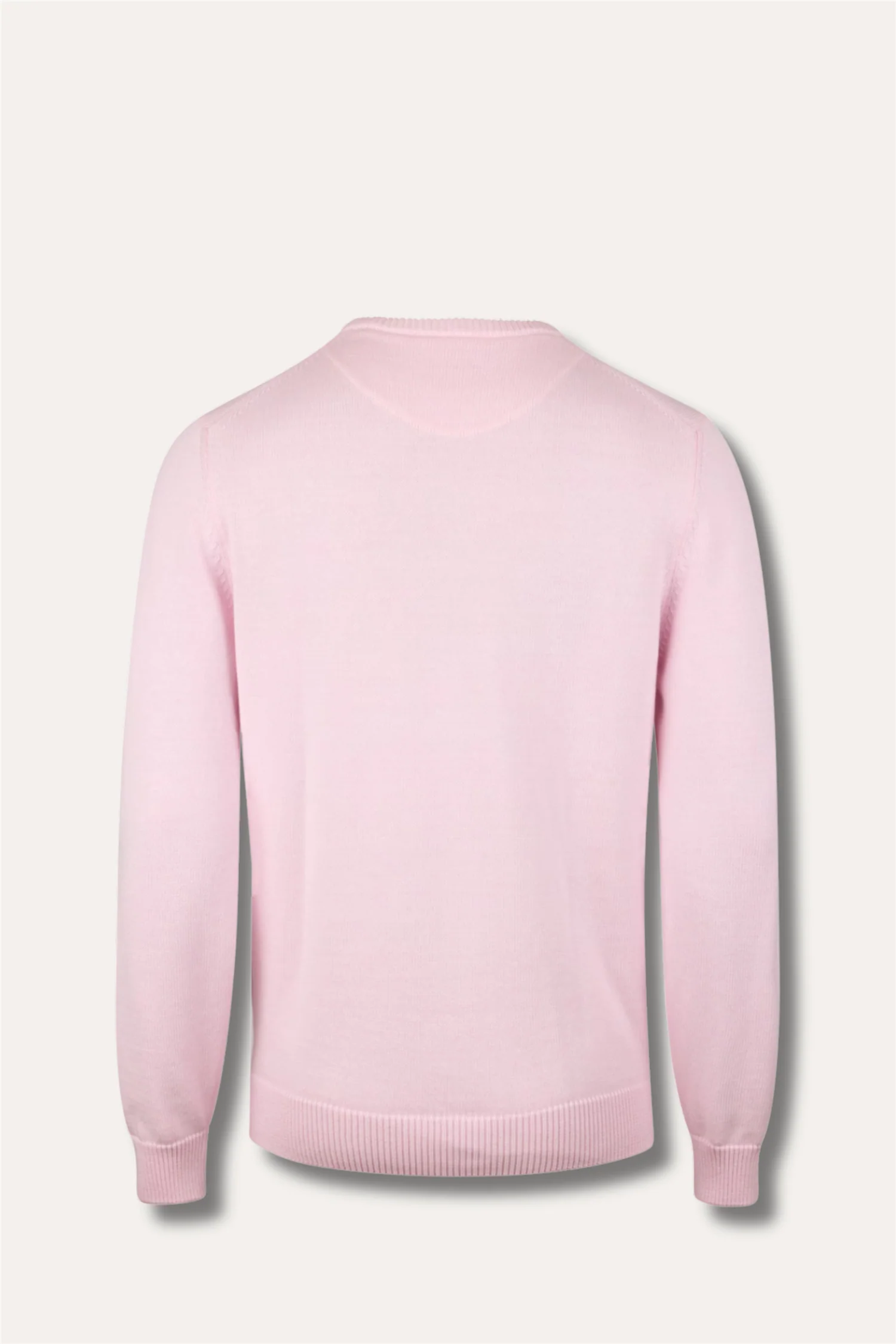 Sweater Knitted Crew Neck Organic Cotton Light Pink - Image 2