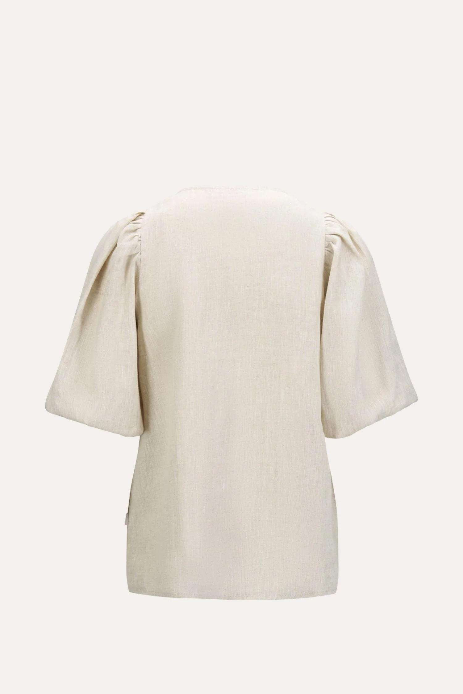 Anna Linen Top- Beige Melange - Image 2