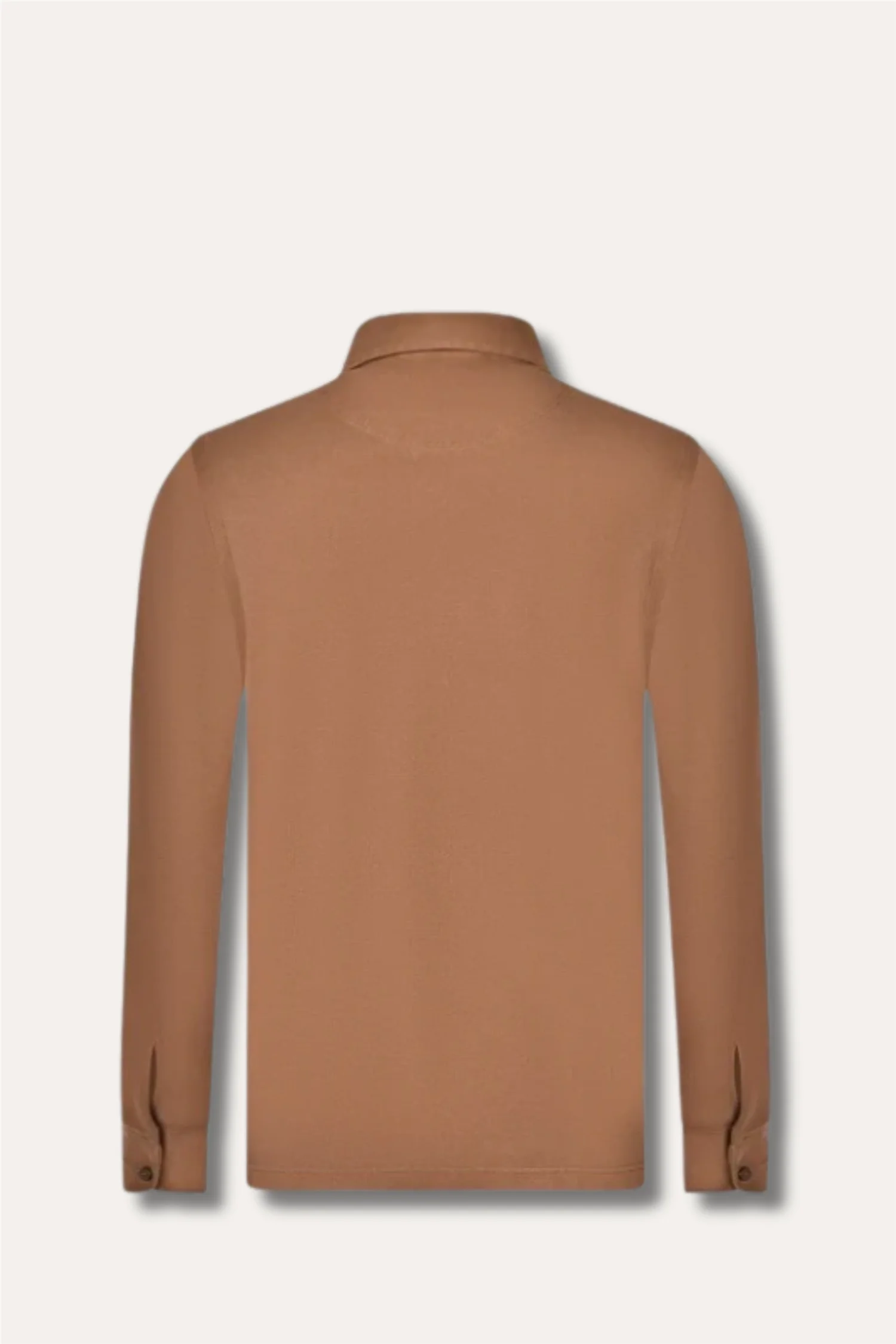 Long-Sleeved Vintage Pique Polo Khaki - Image 2