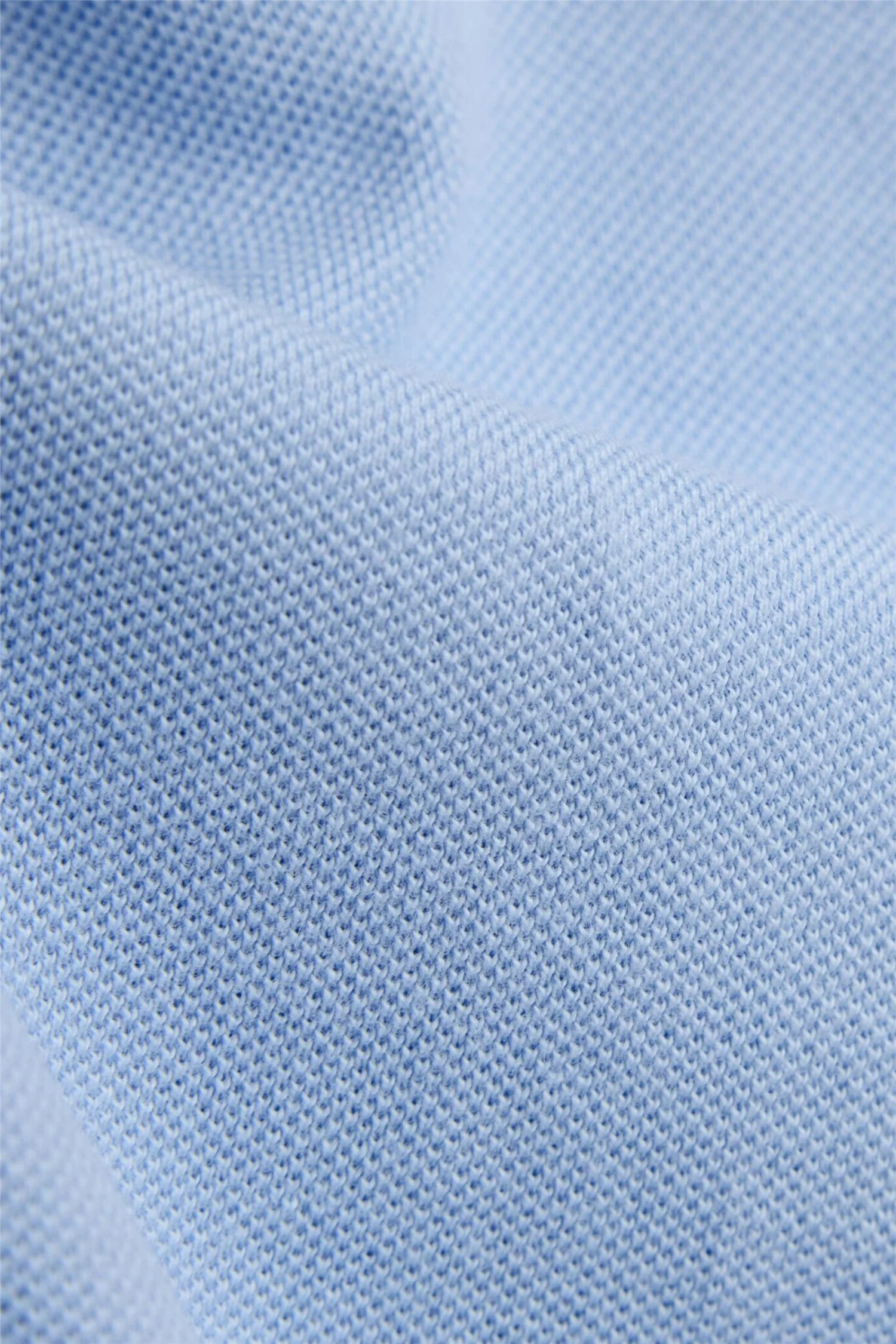 Long-Sleeved Vintage Pique Polo Light Blue - Image 3
