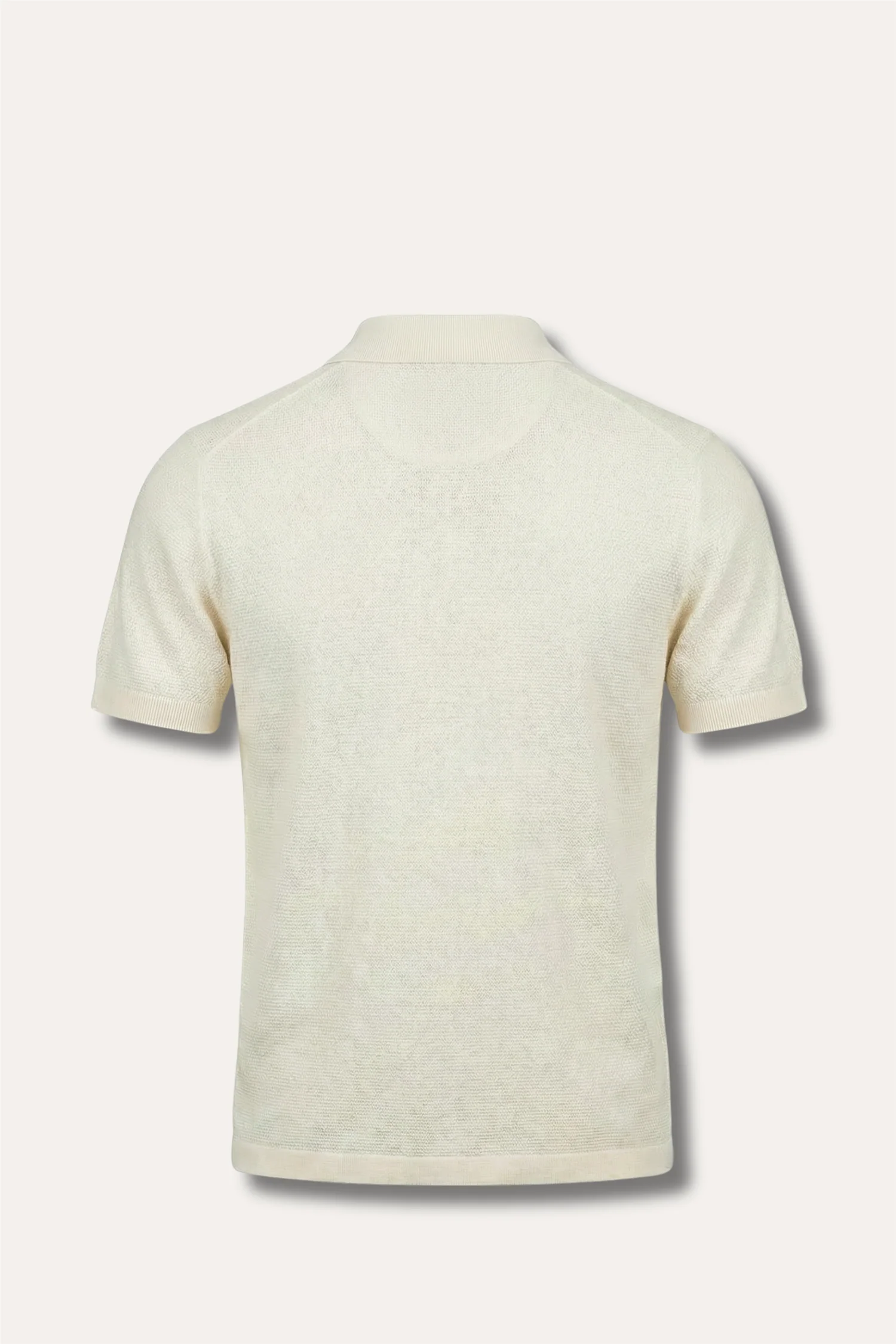 Structured Cotton Polo Ecru - Image 2