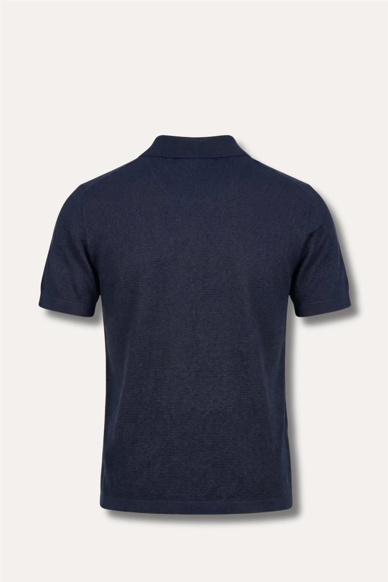 Structured Cotton Polo Navy - Image 2