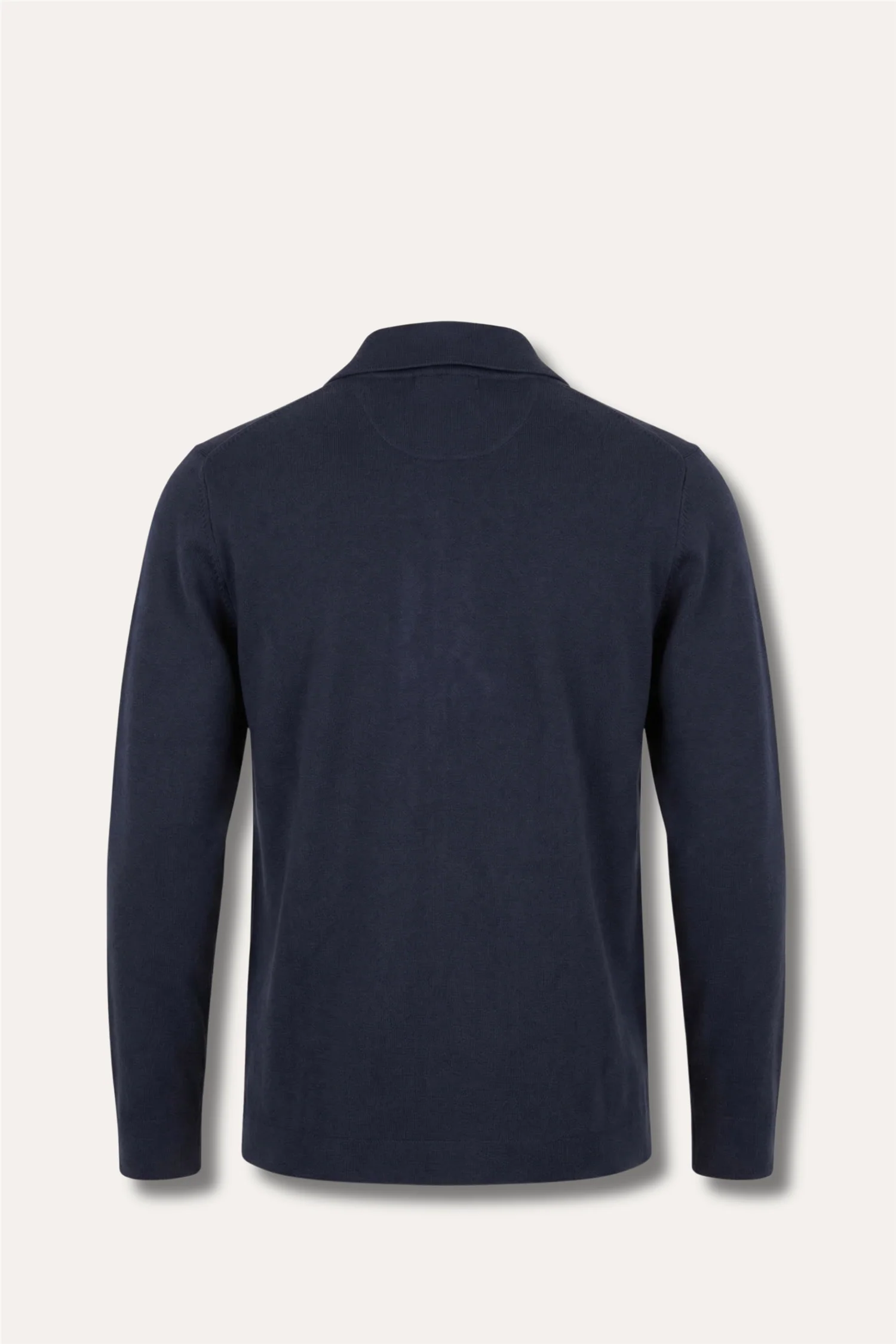 Knitted Cotton Shirt Jacket Navy - Image 2