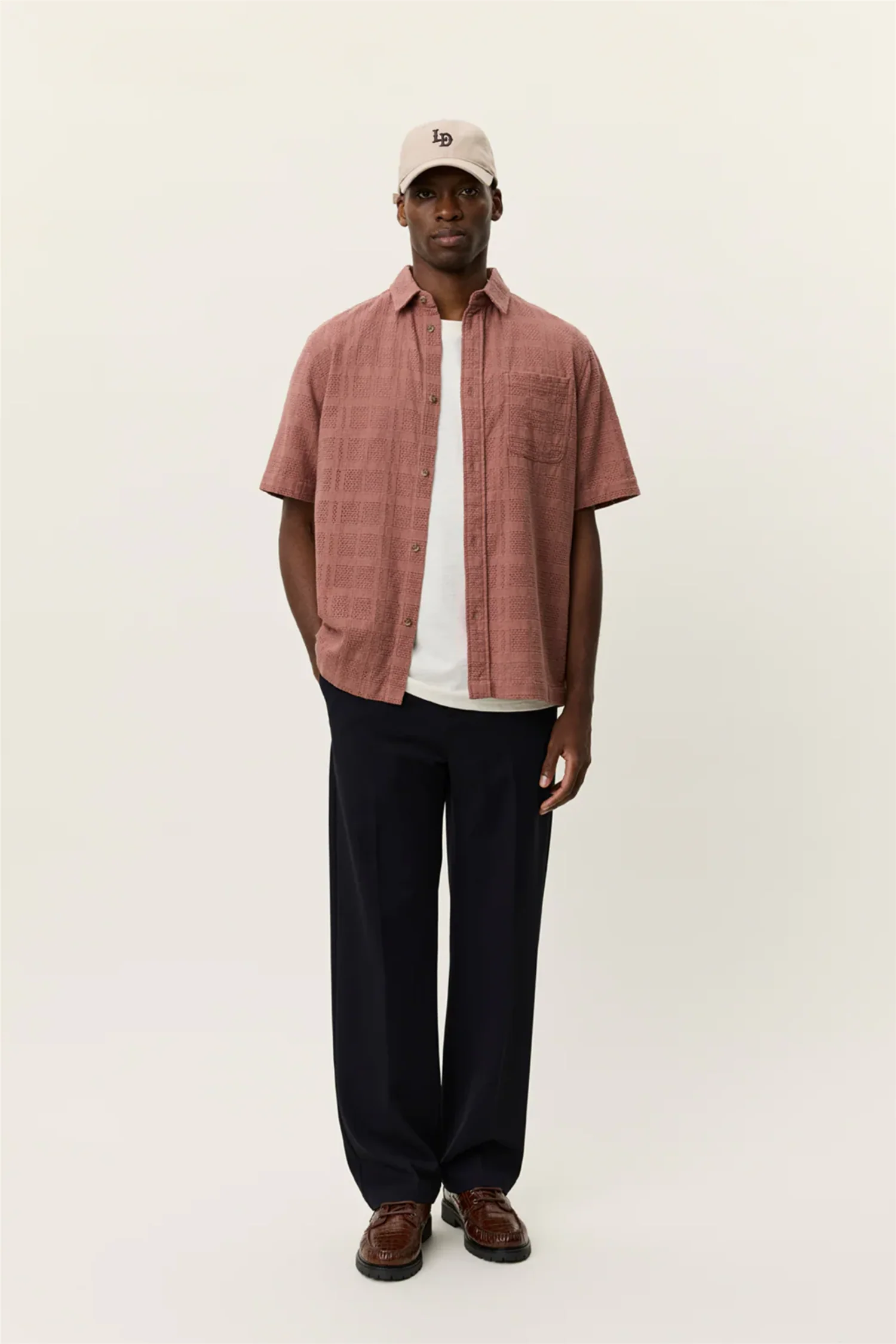 Charlie SS Shirt Cognac Red - Image 3