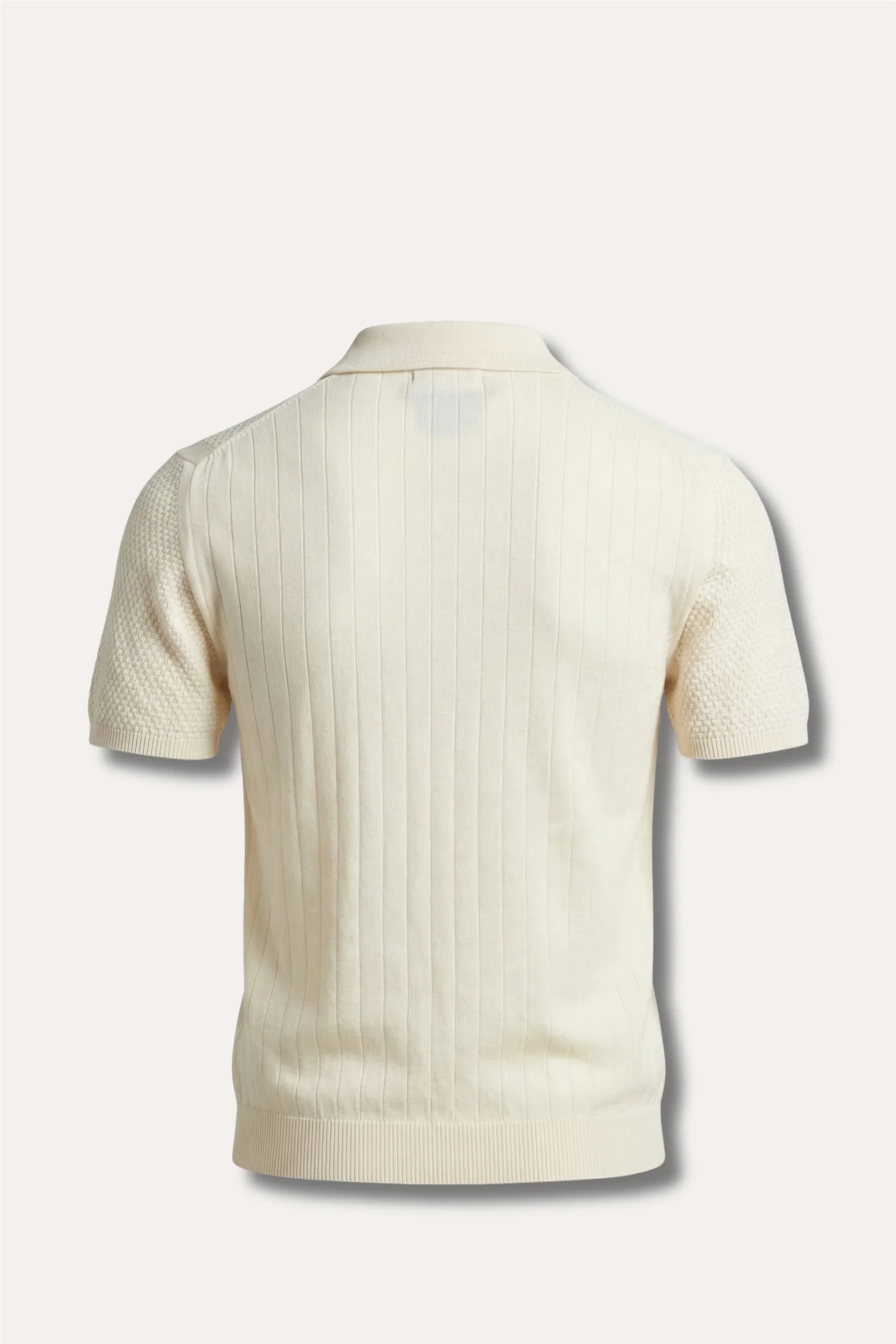 Structured Cotton Polo Ecru - Image 2