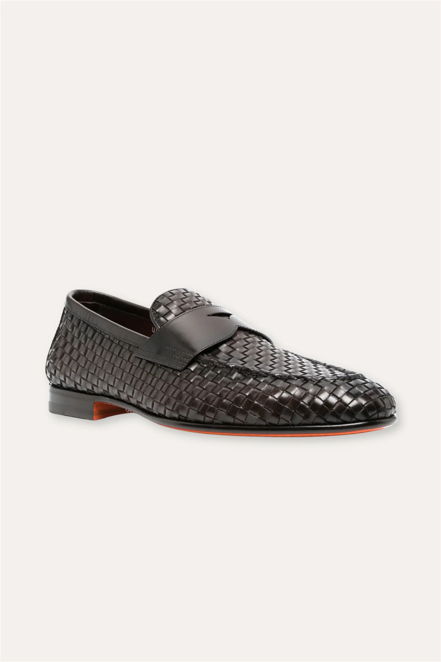Woven Leather Loafer Dark Brown - Image 2