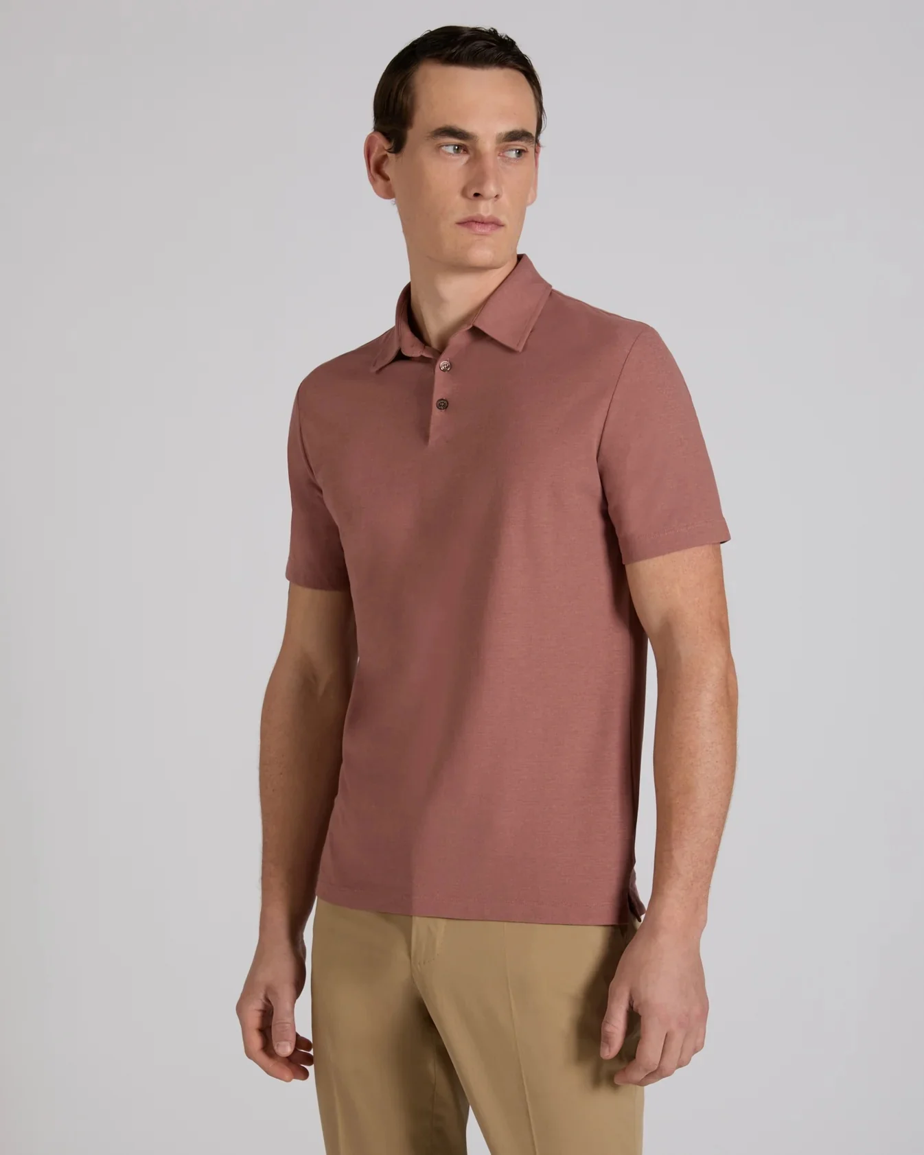 Ice Cotton Short Sleeve Polo Shirt Old Pink - Image 2